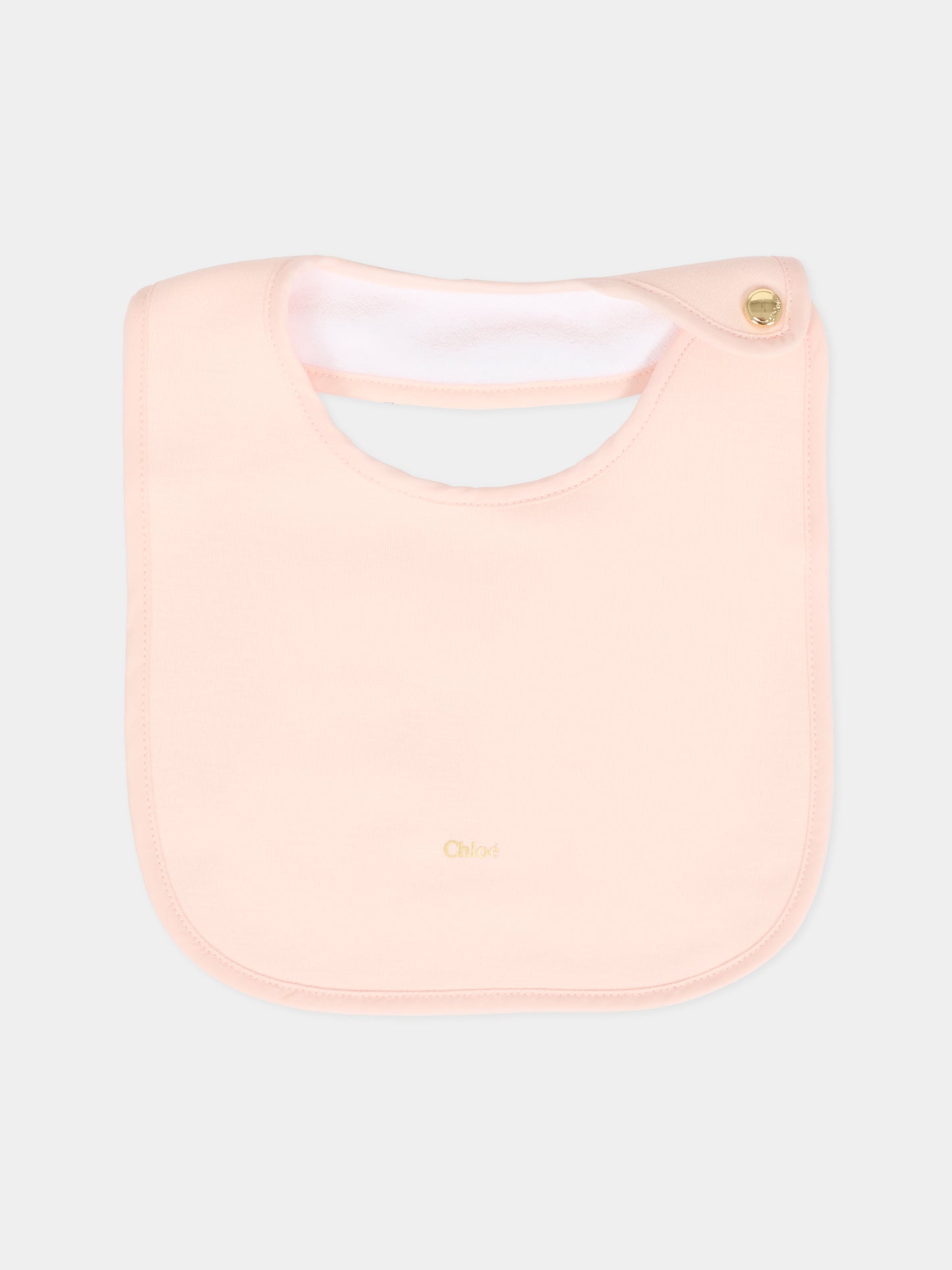 Set tutina bianco per neonata con logo oro,Chloé Kids,C20773 117