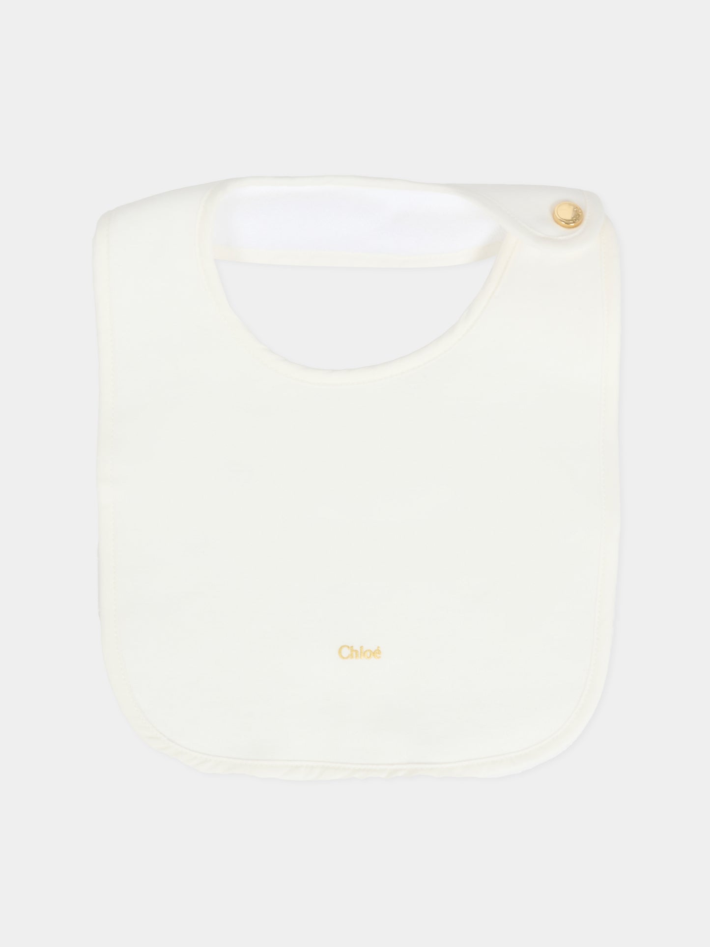 Set tutina bianco per neonata con logo oro,Chloé Kids,C20773 117