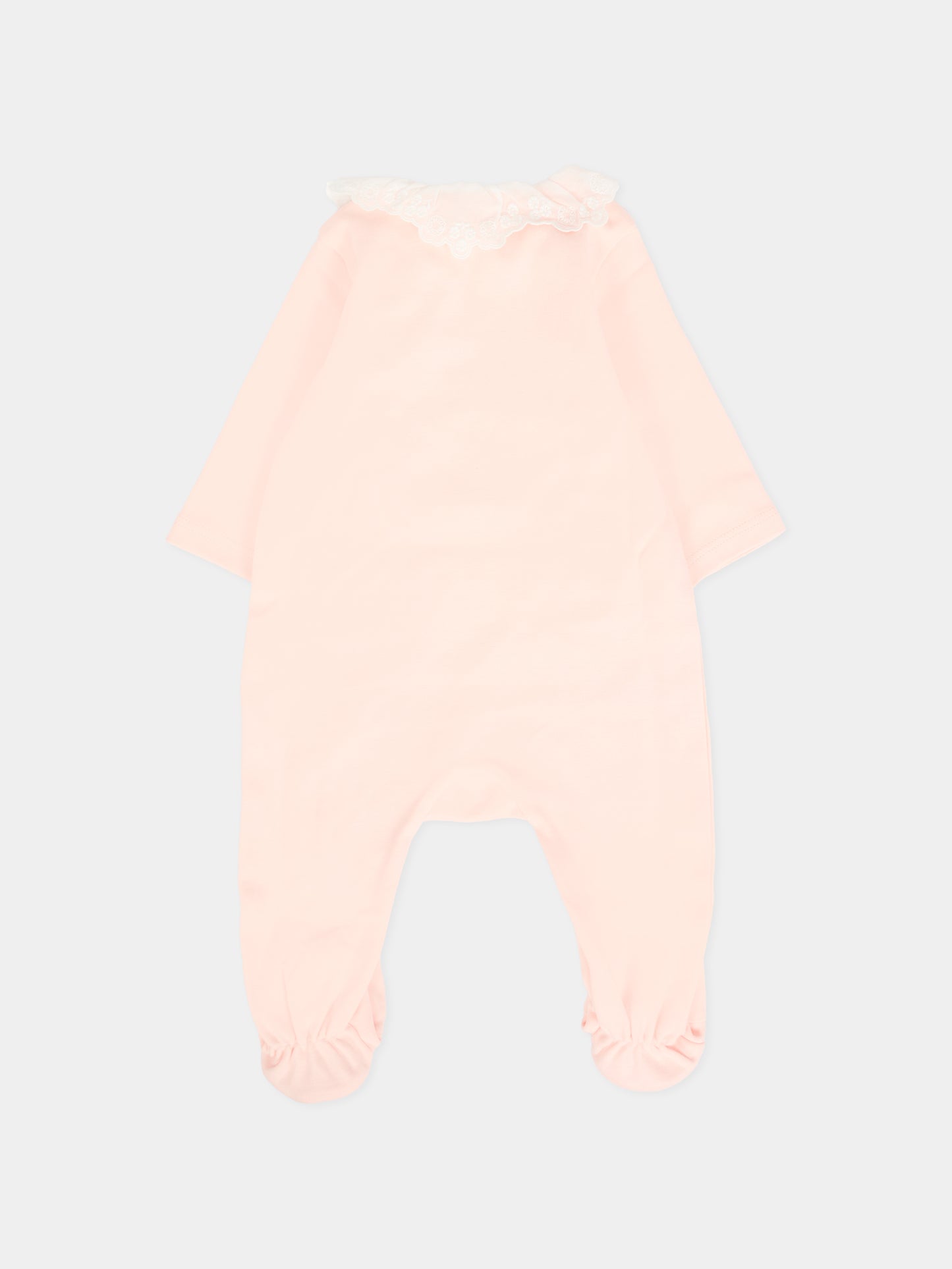Set tutina rosa per neonata con logo oro,Chloé Kids,C20773 45Q