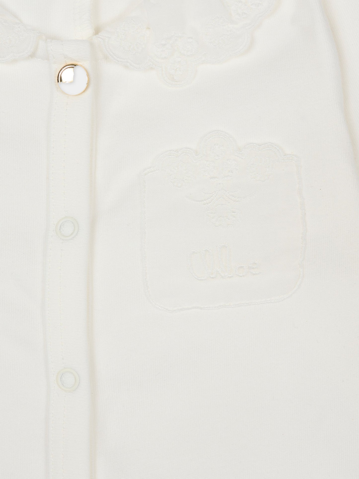 Set tutina avorio per neonata con logo,Chloé Kids,C20776 117