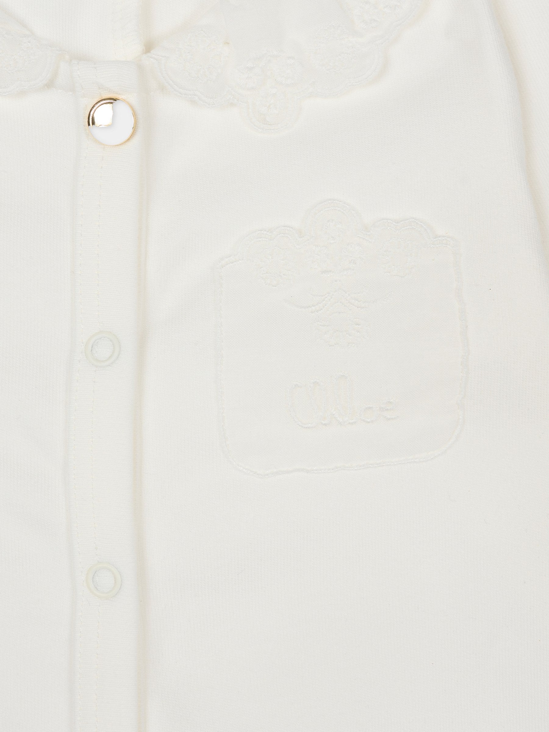 Set tutina avorio per neonata con logo,Chloé Kids,C20776 117