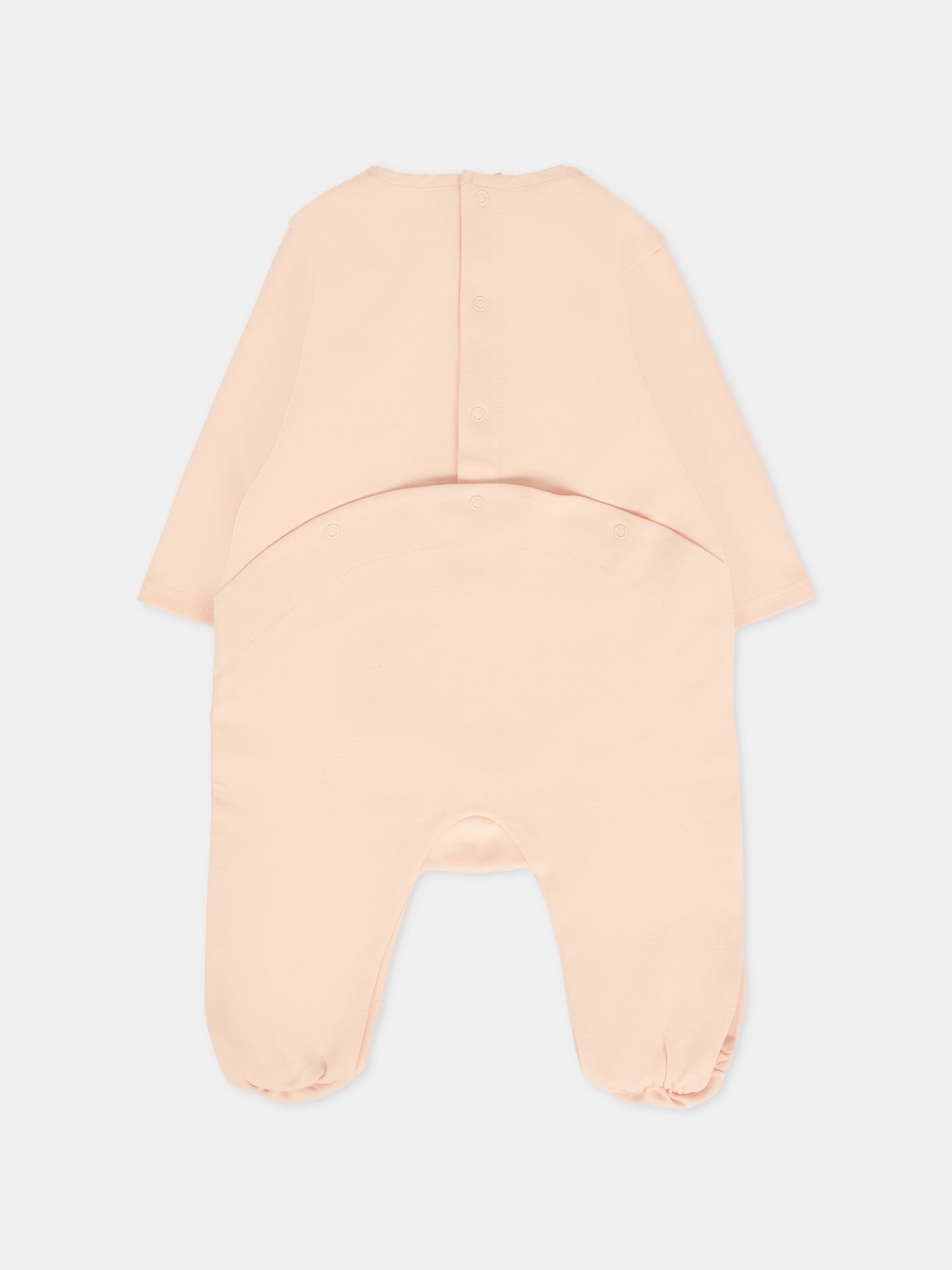 Set tutina rosa per neonata con logo ricamato,Chloé Kids,C20777 45Q