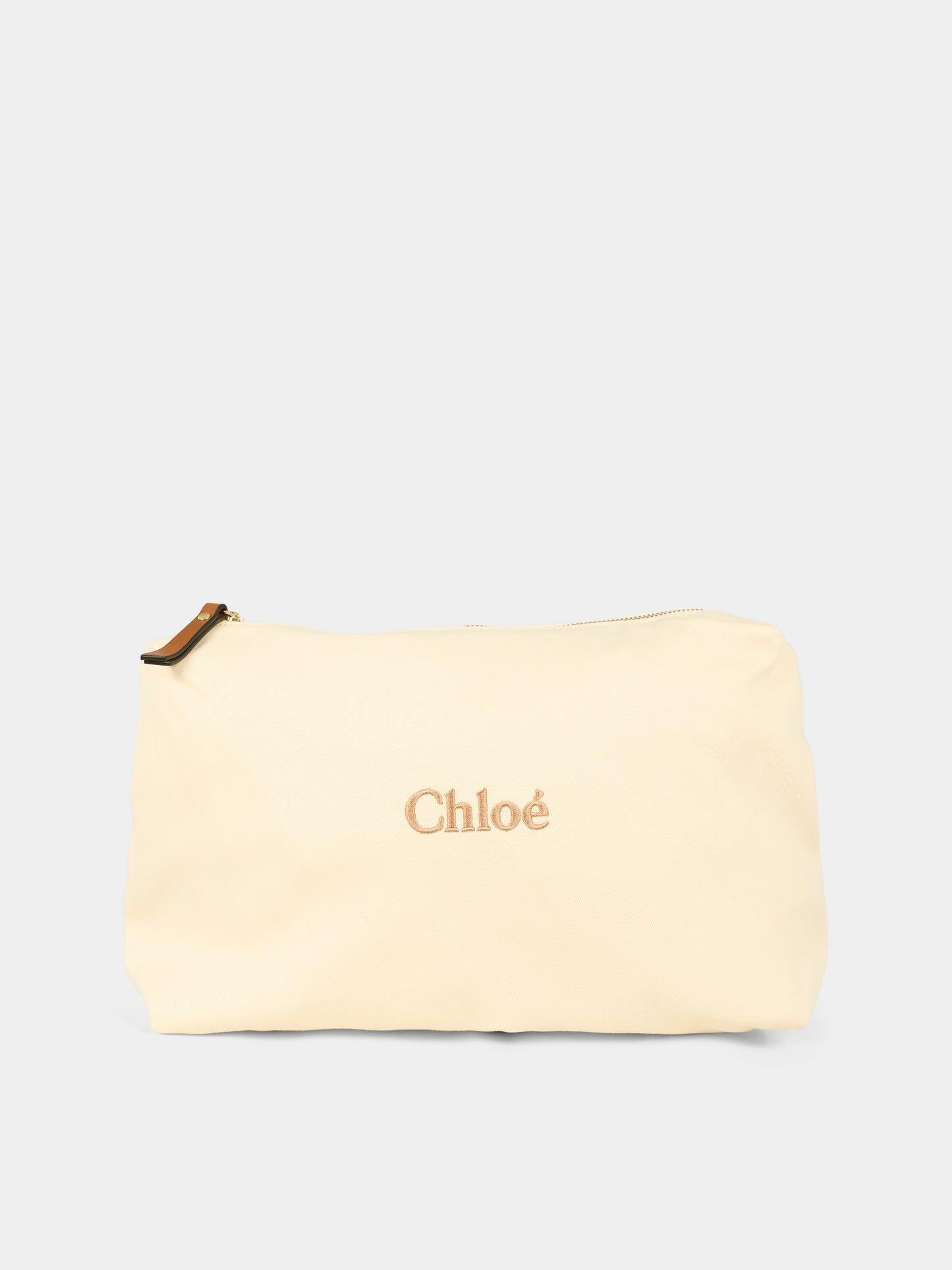 Borsa mamma avorio per neonati con logo,Chloé Kids,C20805 117