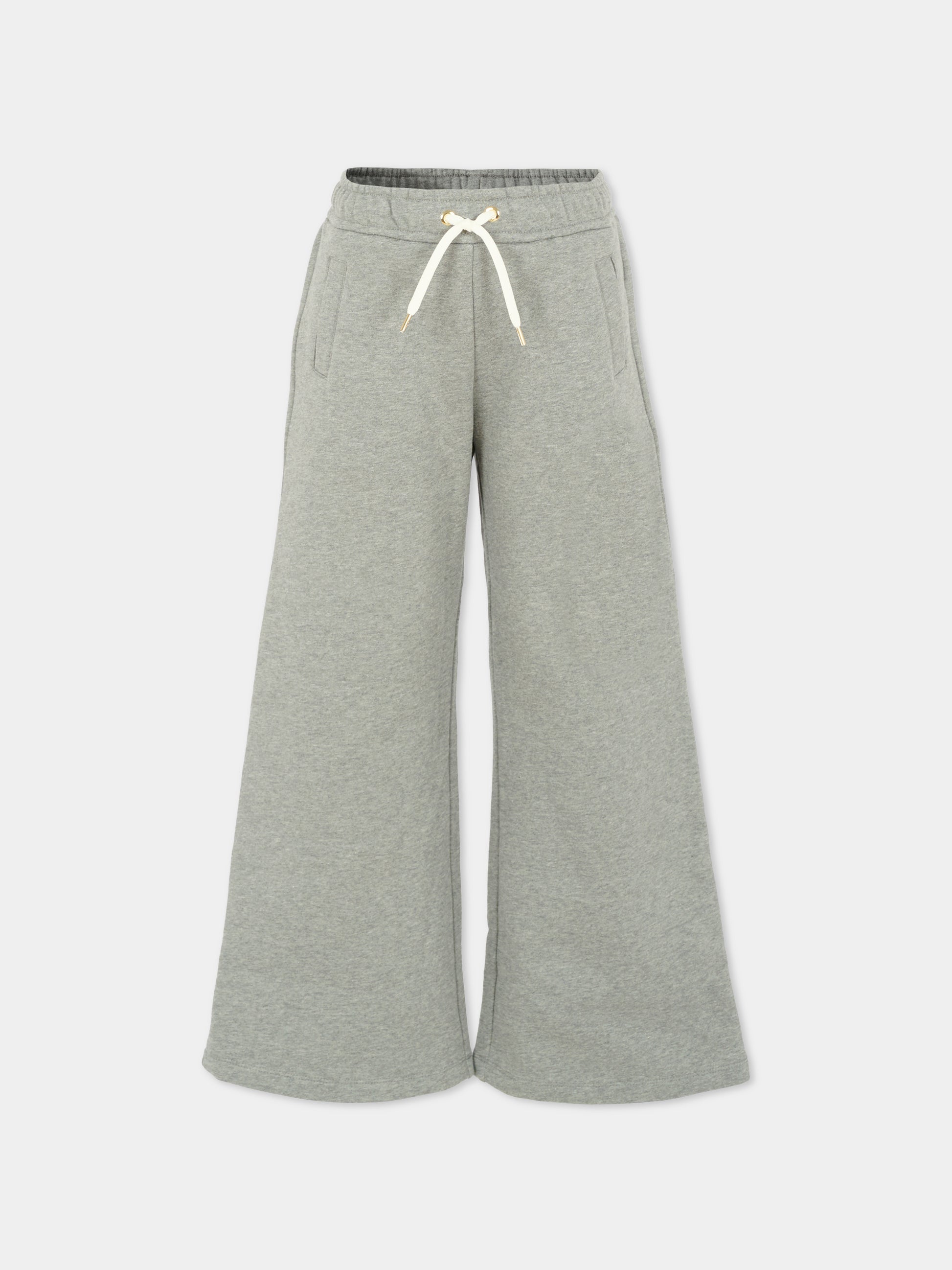 Pantaloni grigi per bambina con logo,Chloé Kids,C20628 A46