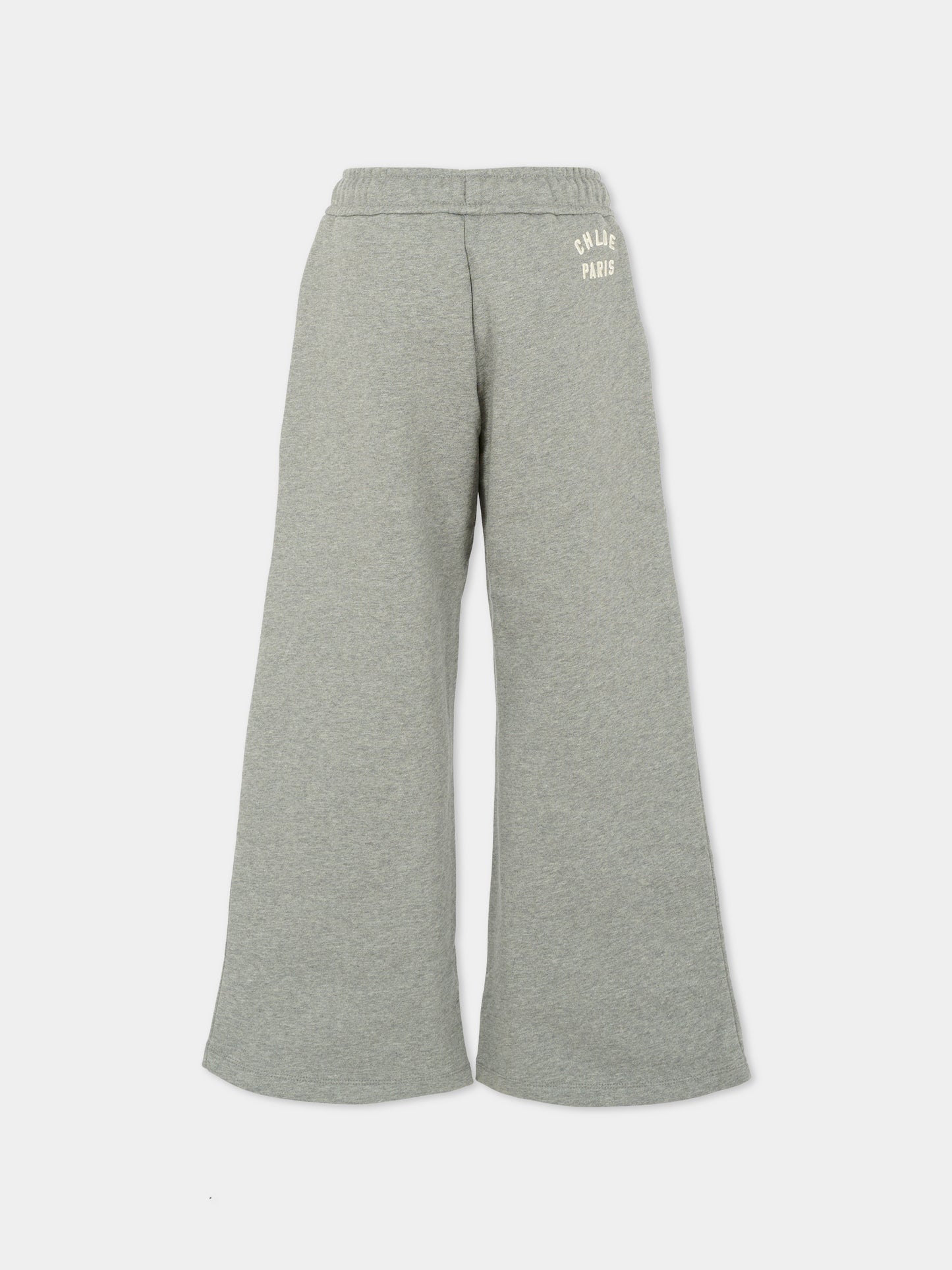 Pantaloni grigi per bambina con logo,Chloé Kids,C20628 A46
