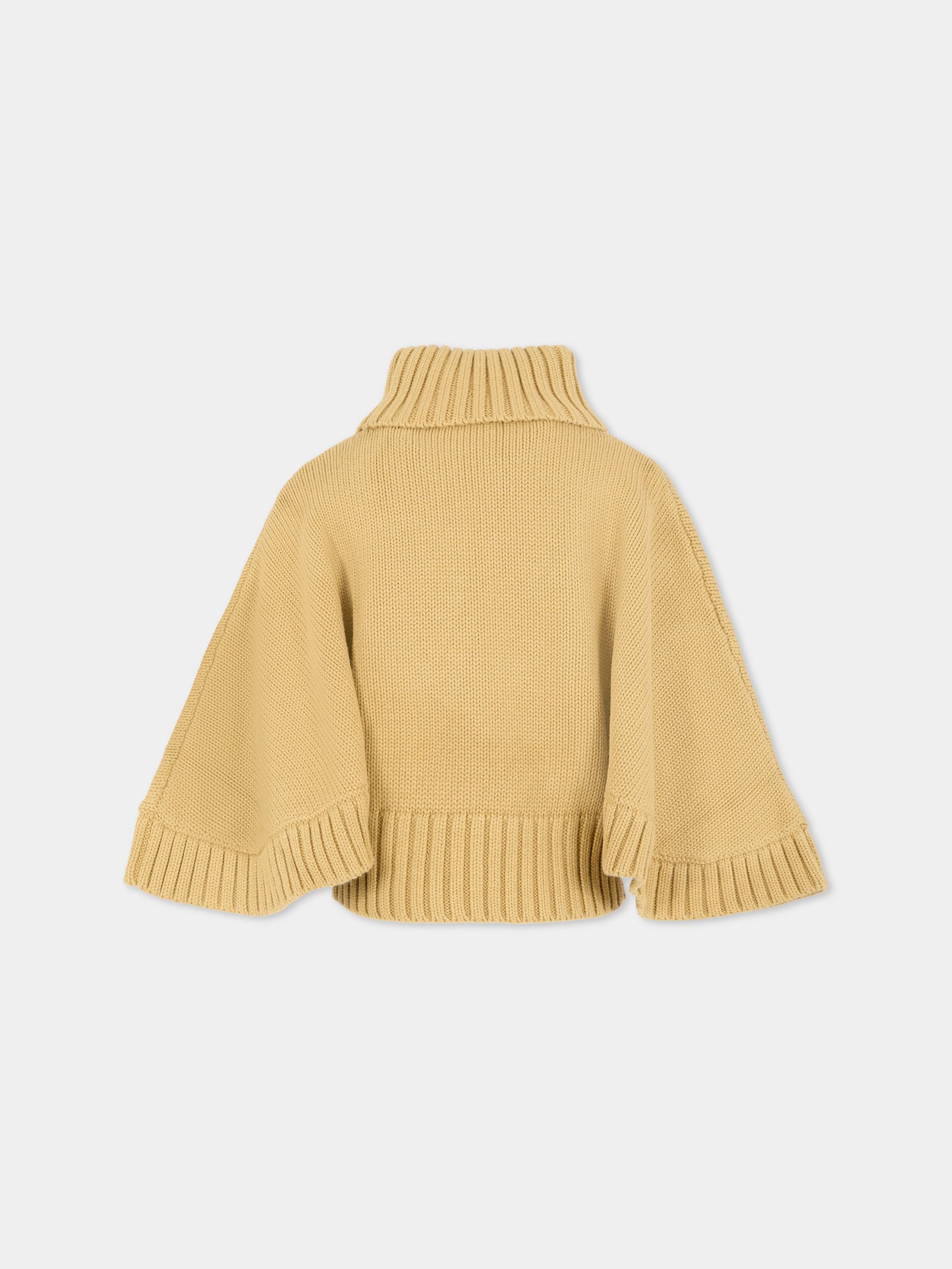 Dolcevita beige per bambina con logo ricamato,Chloé Kids,C20642 63C