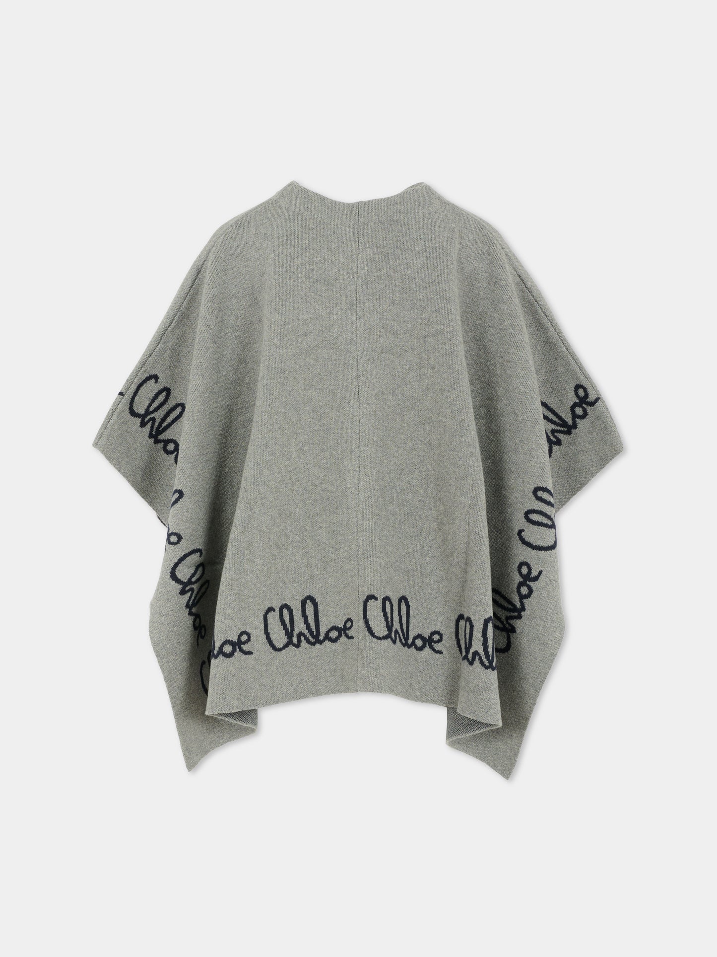 Cappa grigia per bambina con logo,Chloé Kids,C20667 A46