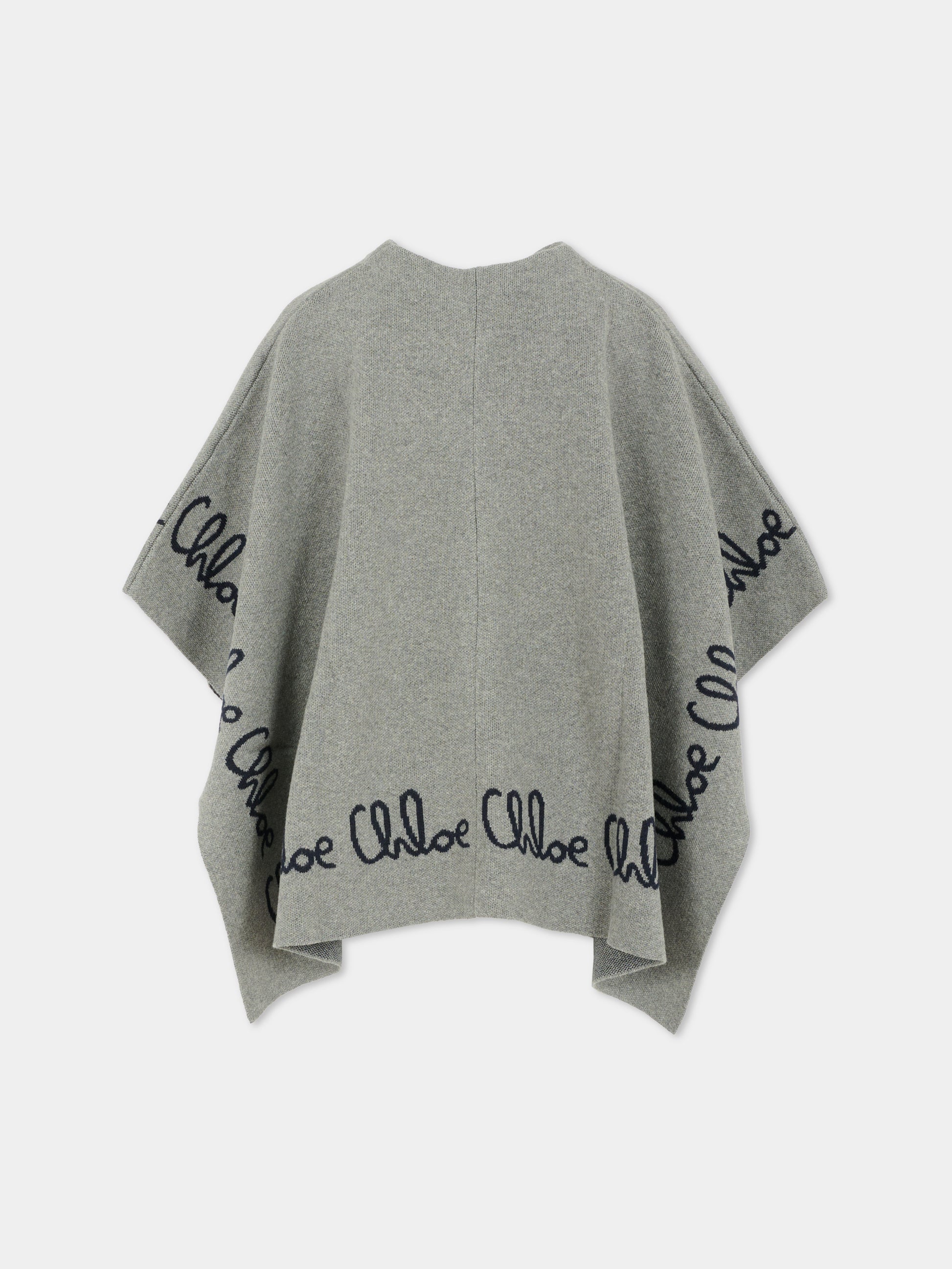 Cappa grigia per bambina con logo,Chloé Kids,C20667 A46