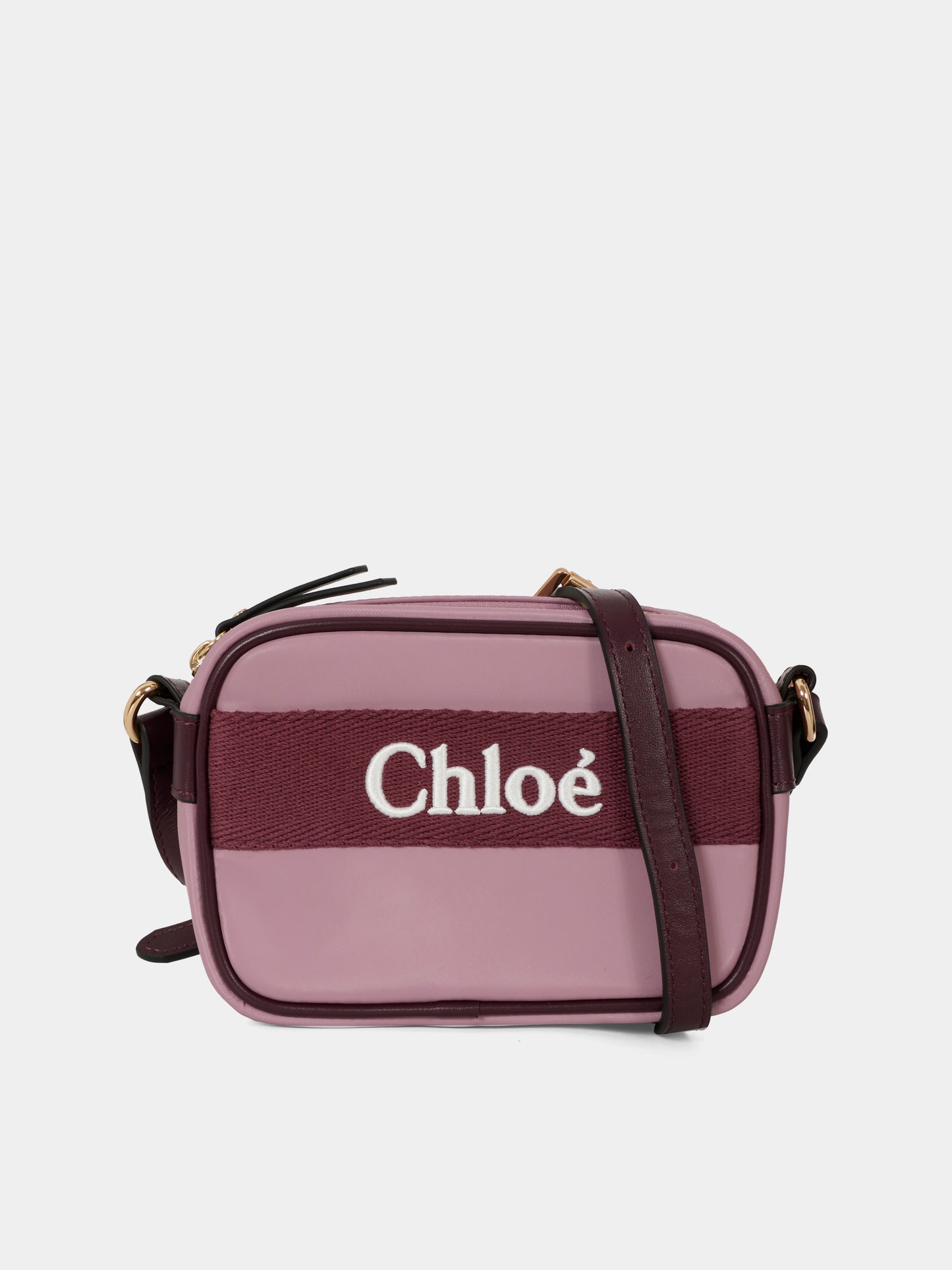 Borsa viola per bambina con logo bianco,Chloé Kids,C20679 90F