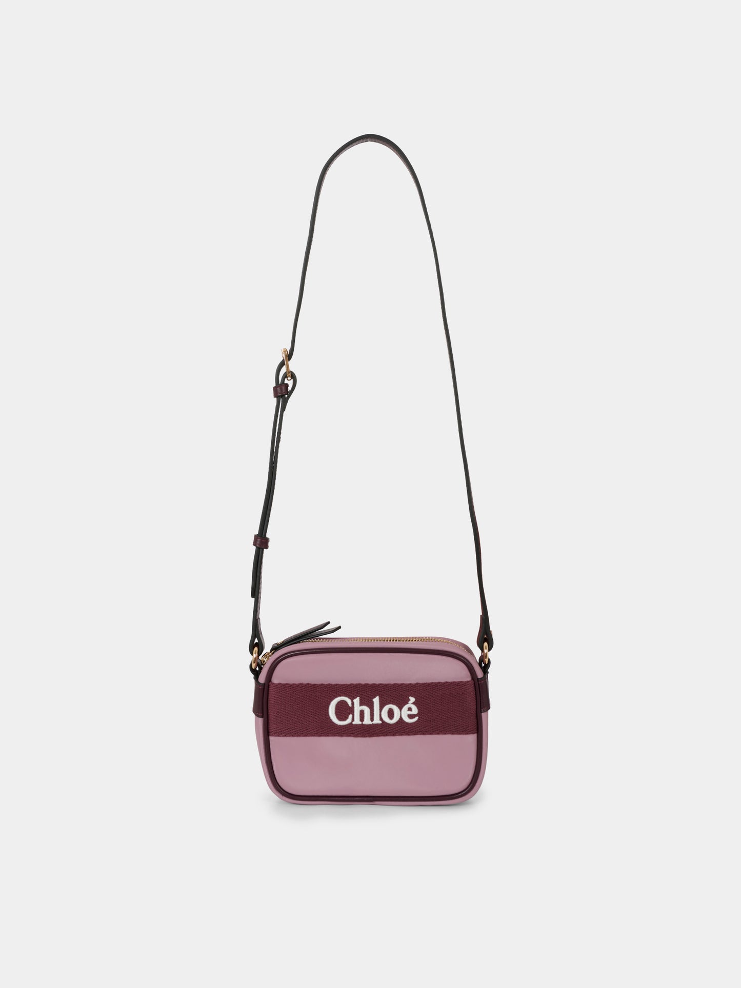 Borsa viola per bambina con logo bianco,Chloé Kids,C20679 90F