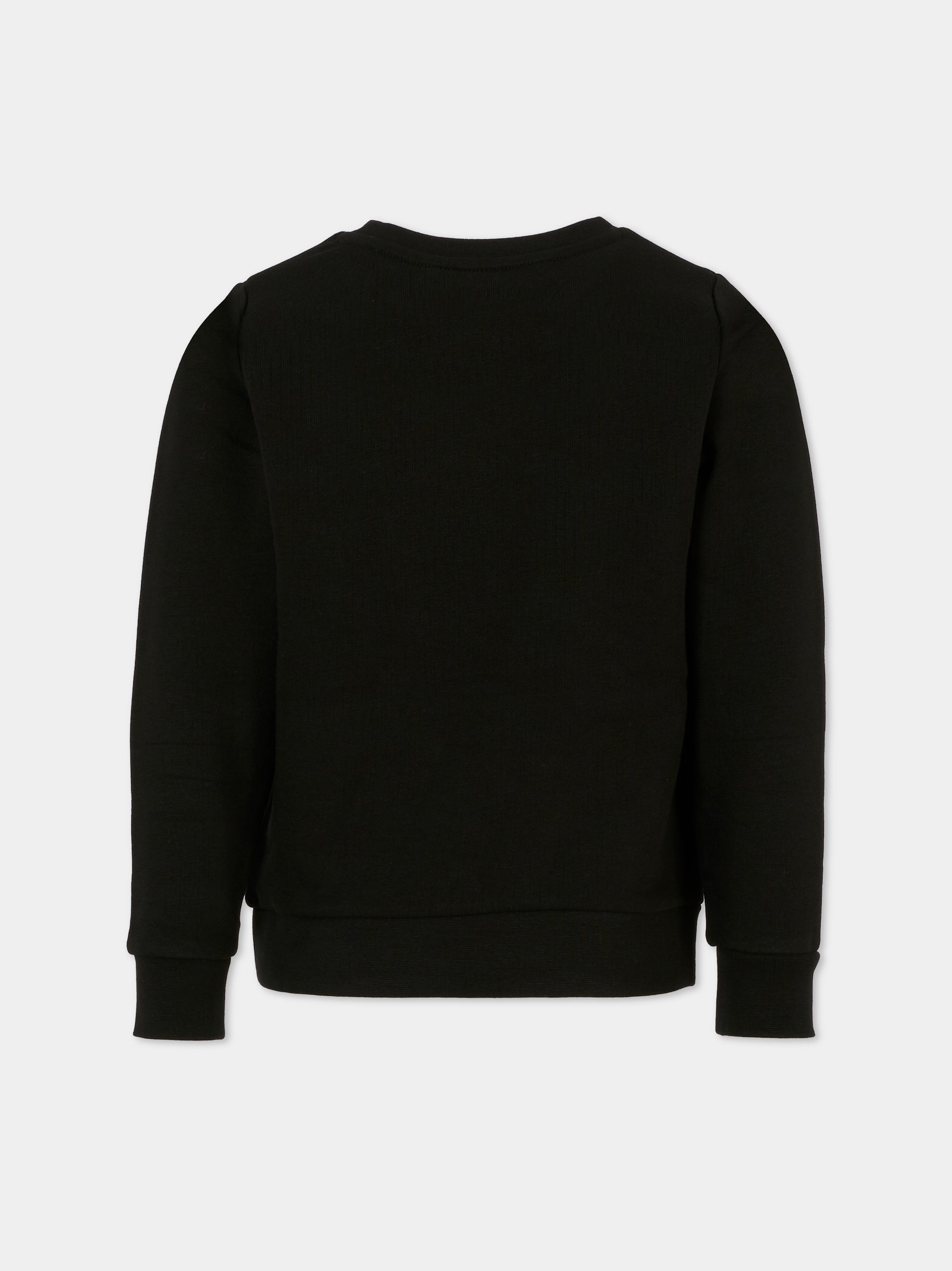 Felpa nera per bambino con logo,Boss,J52348 09B