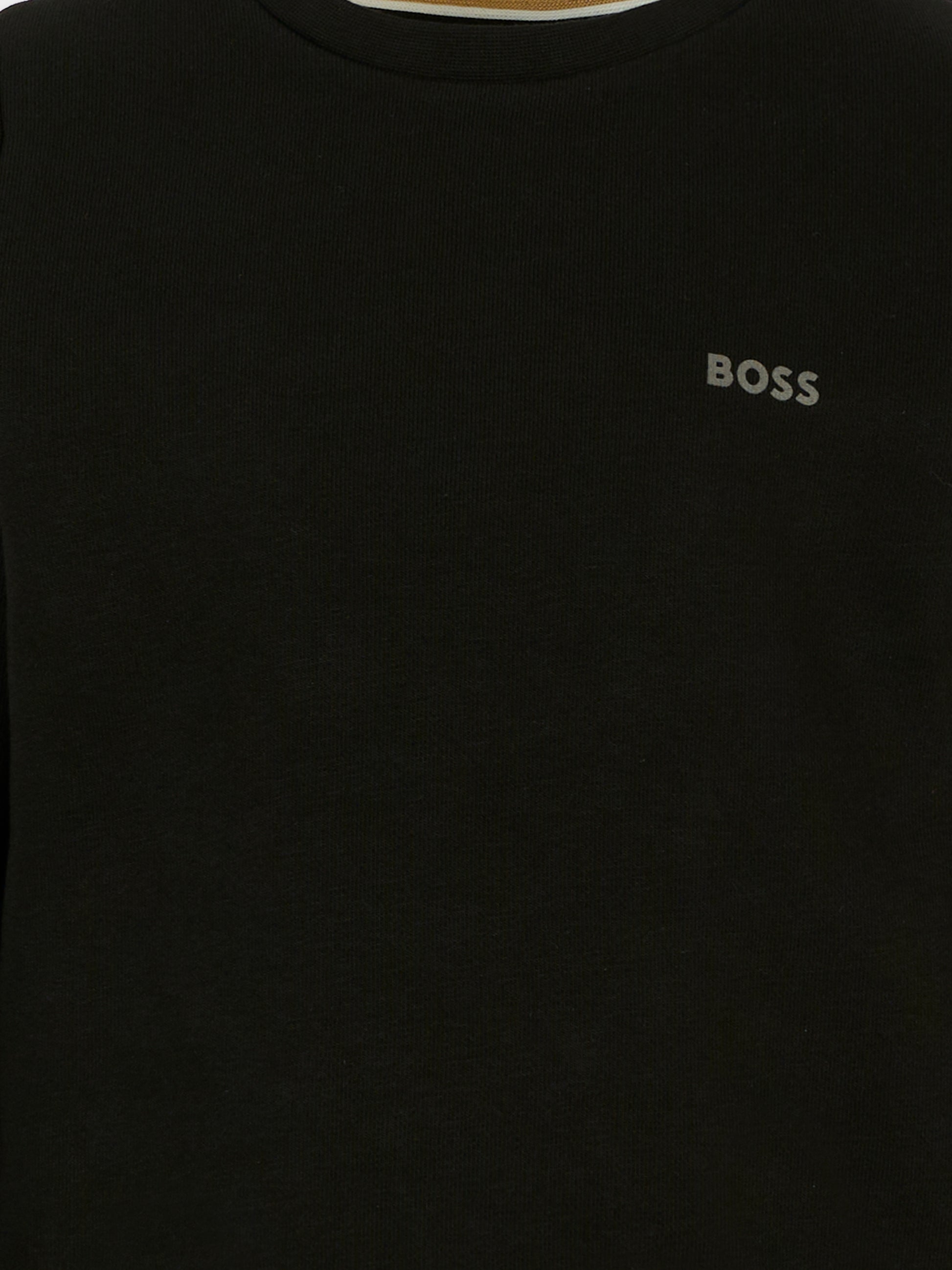 Felpa nera per bambino con logo,Boss,J52348 09B