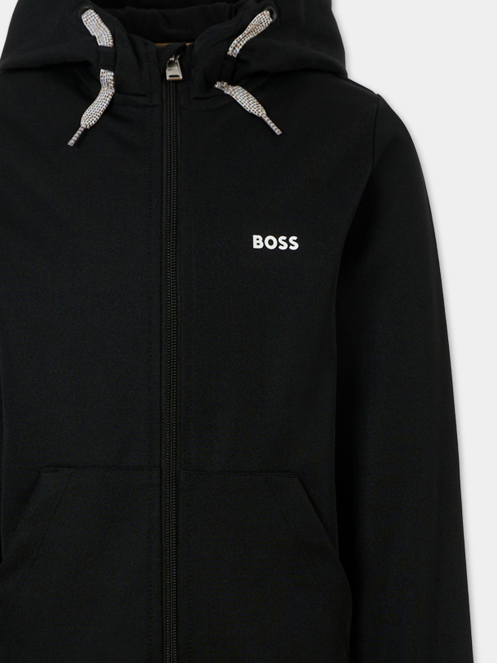 Completo nero per bambino con logo bianco,Boss,J52399 09B