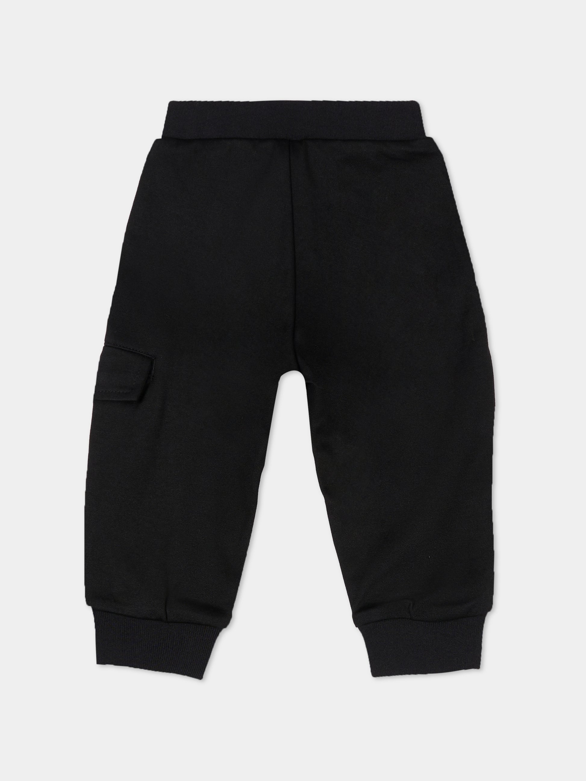 Pantaloni neri per neonato con logo,Boss,J52436 09B