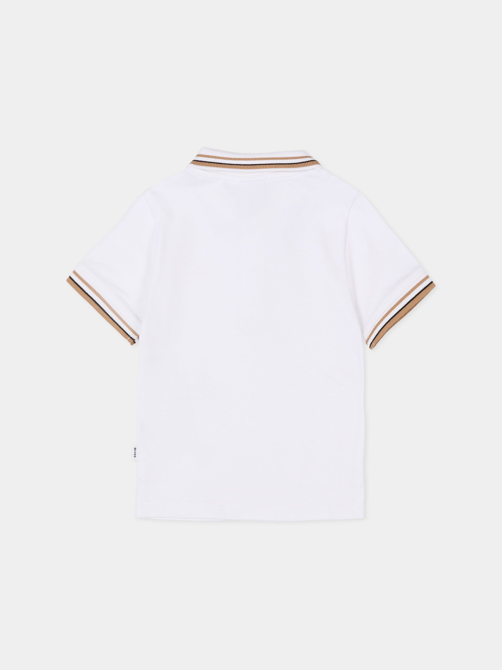 Polo bianca per neonato con logo,Boss,J52454 10P