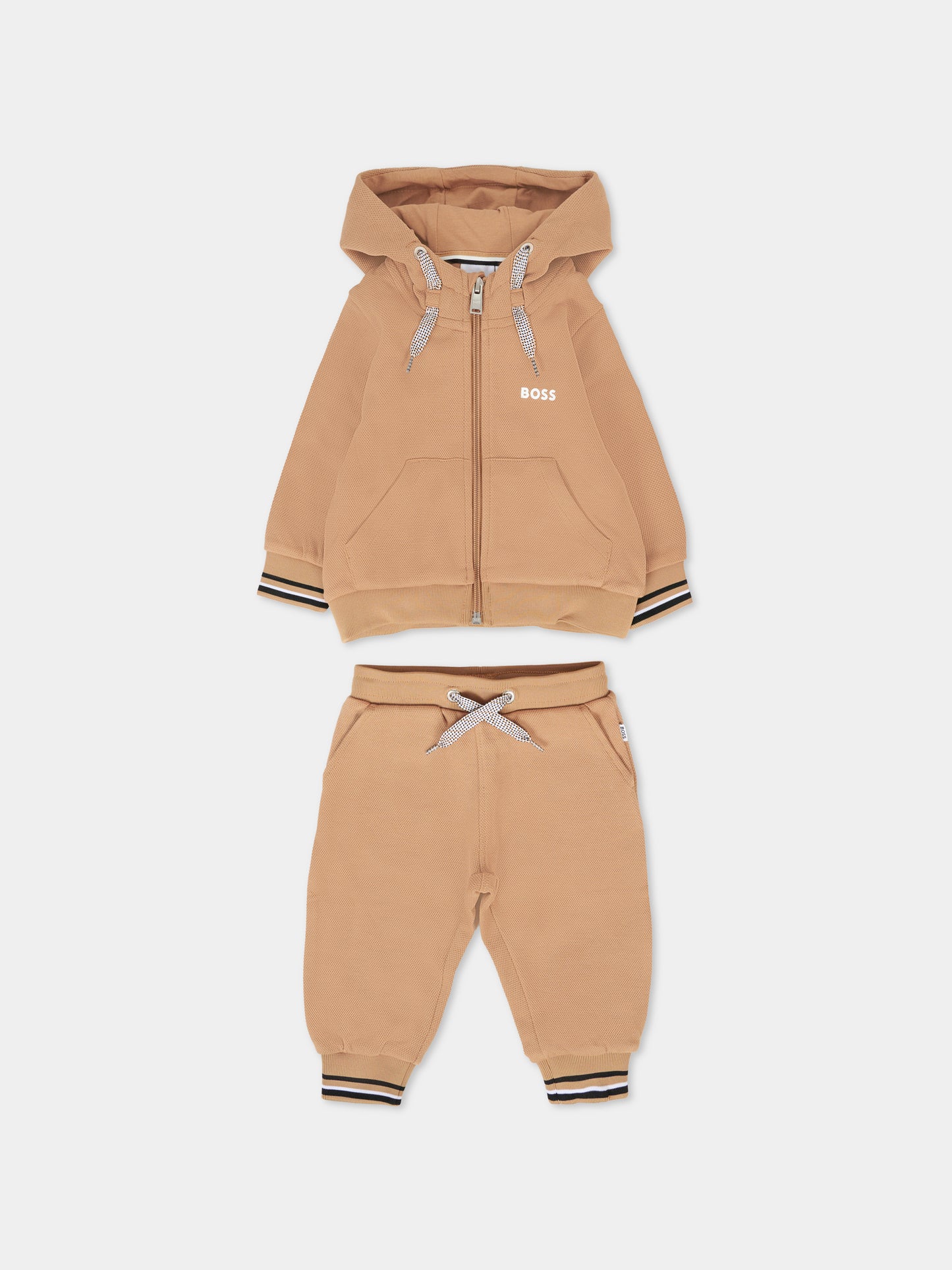 Completo beige per neonato con logo,Boss,J52480 269