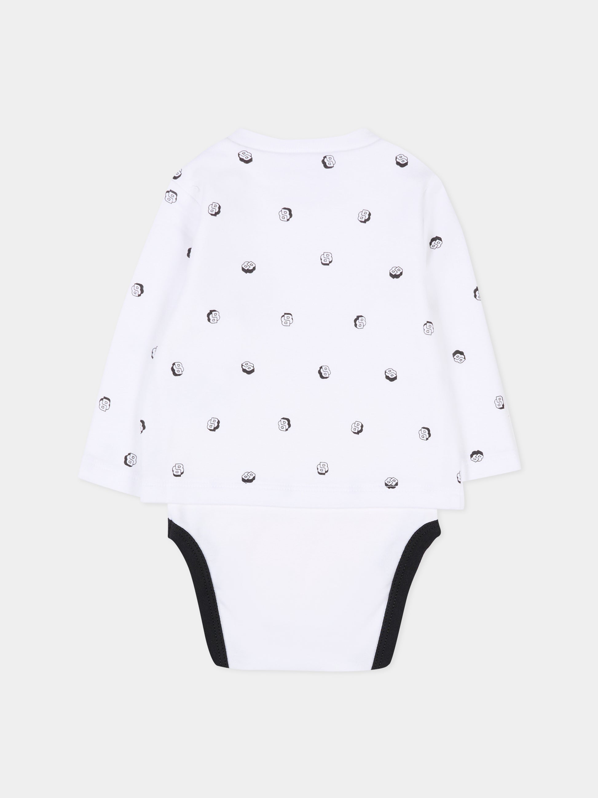 Set body bianco per neonato con logo,Boss,J52490 10P