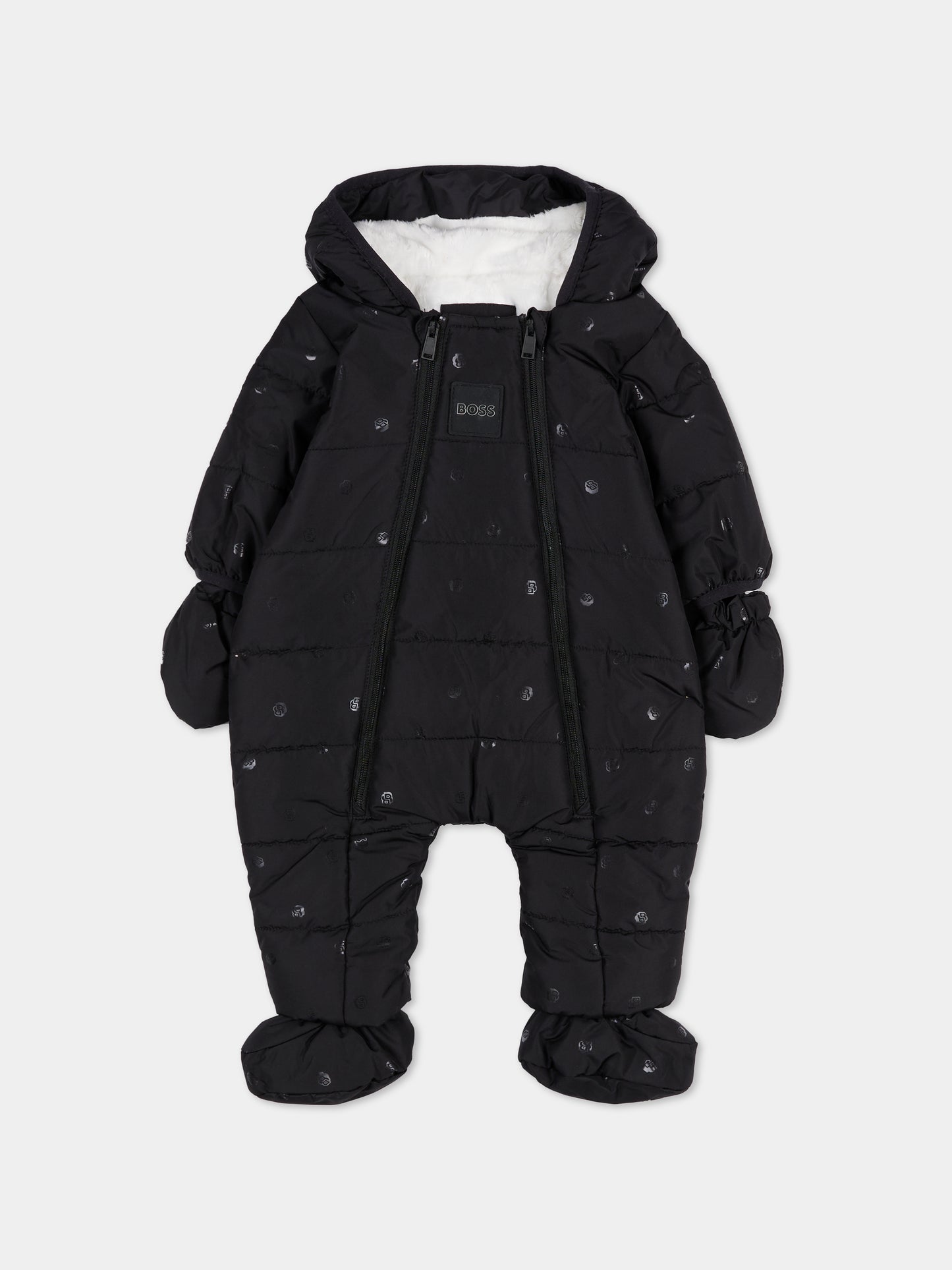 Piumino nero per neonato con logo,Boss,J52494 09B