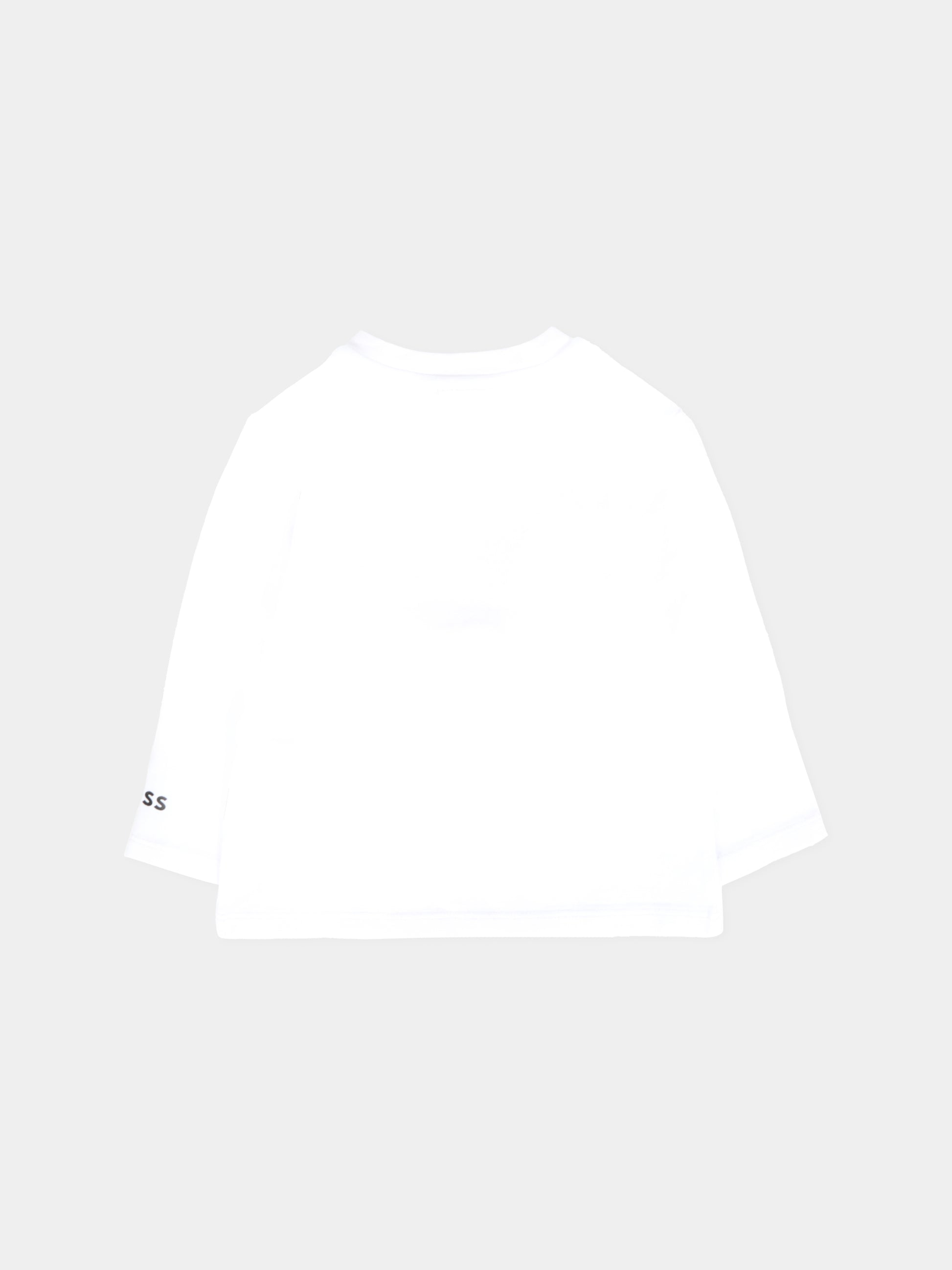 T-shirt bianca per neonato con logo,Boss,J52514 10P