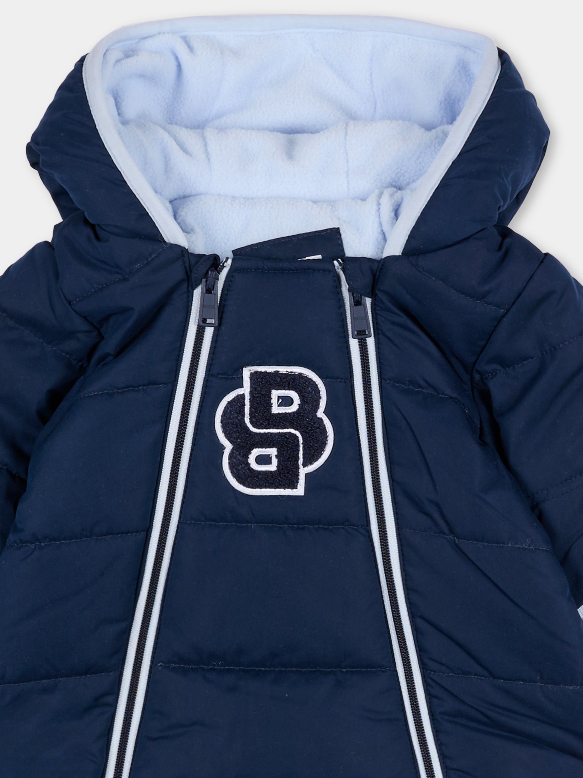 Piumino blu per neonato con logo,Boss,J52516 849
