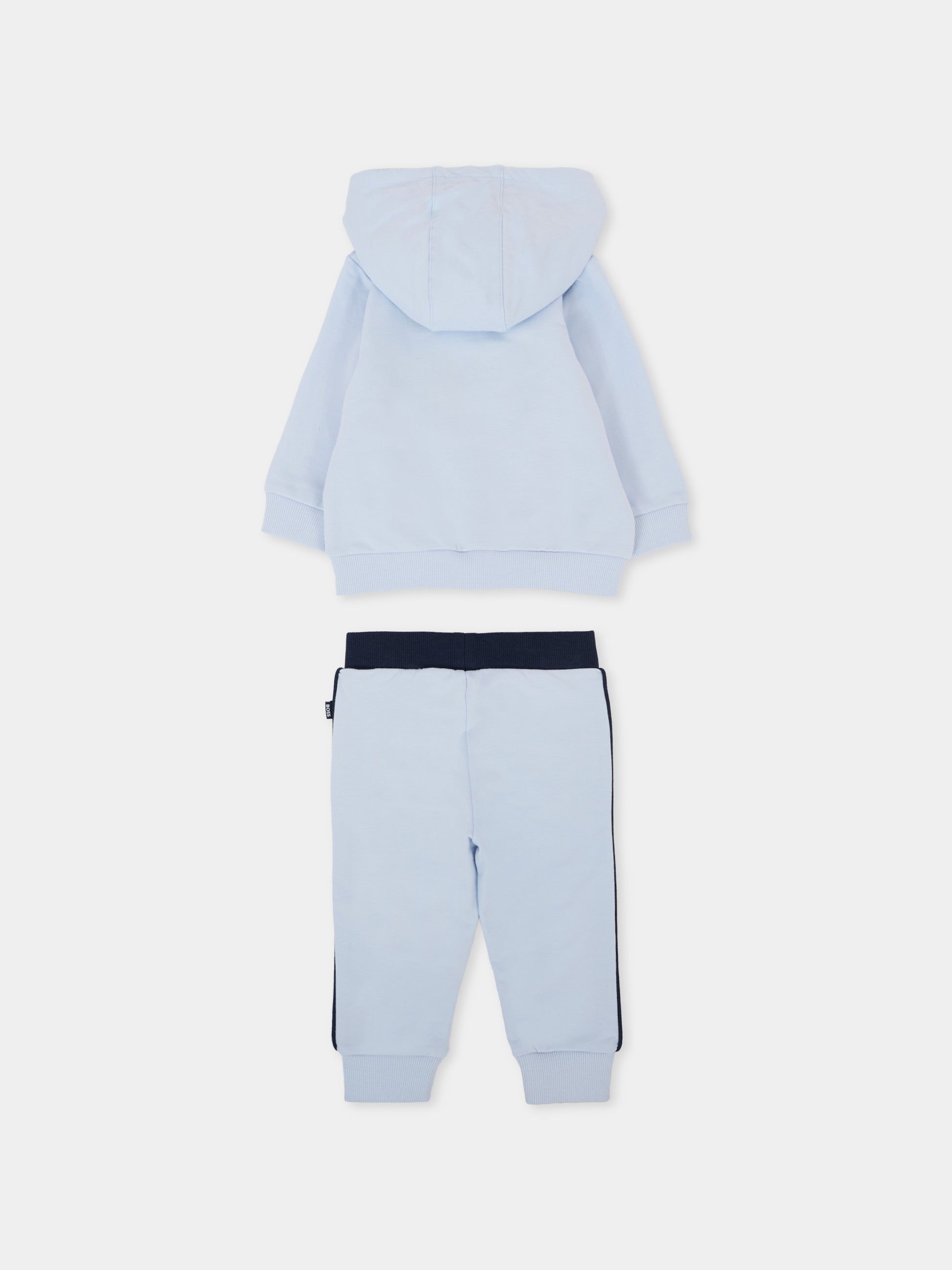 Completo celeste per neonato con logo,Boss,J52527 771