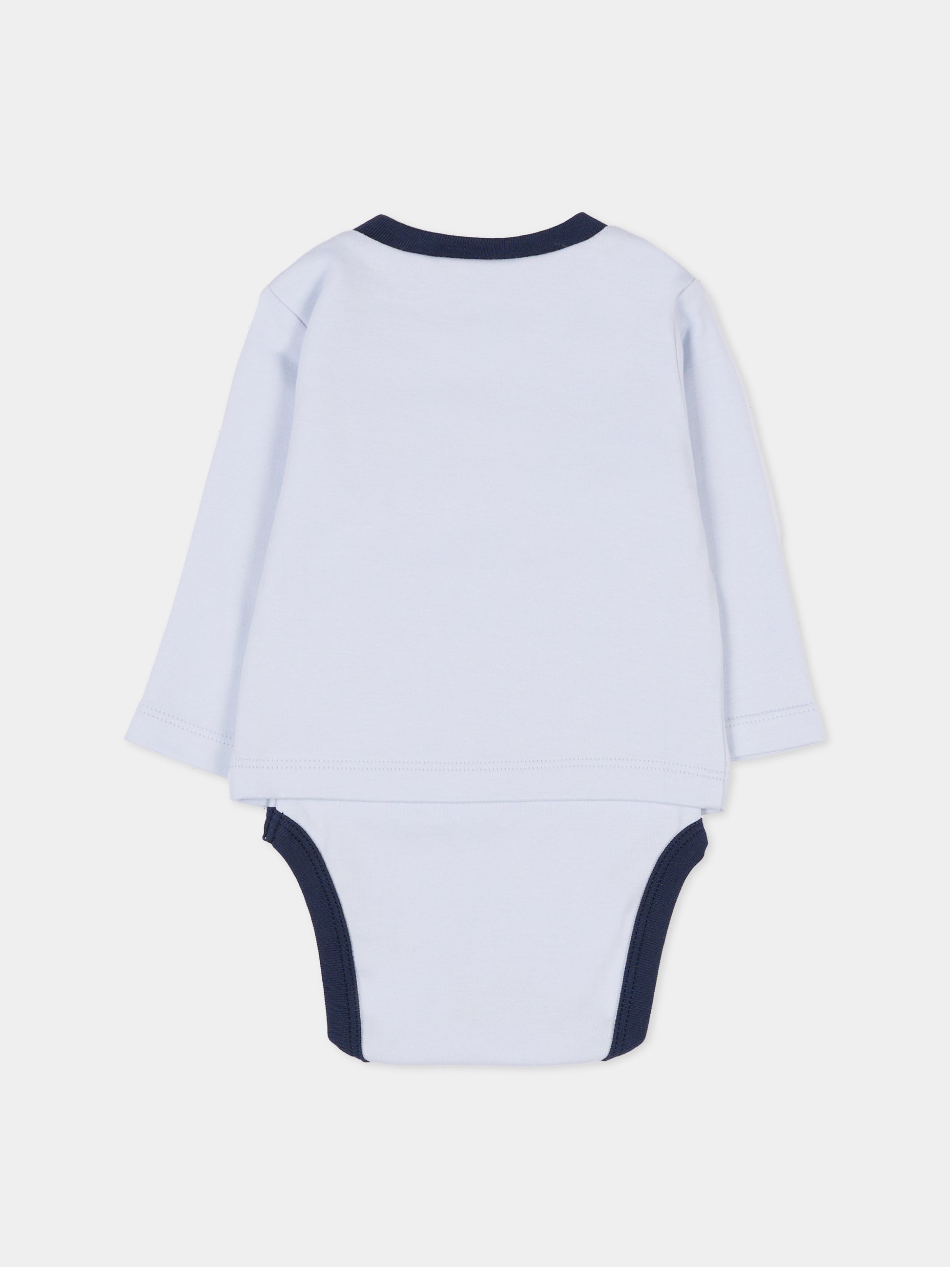 Set body azzurro per neonato con logo,Boss,J52539 771