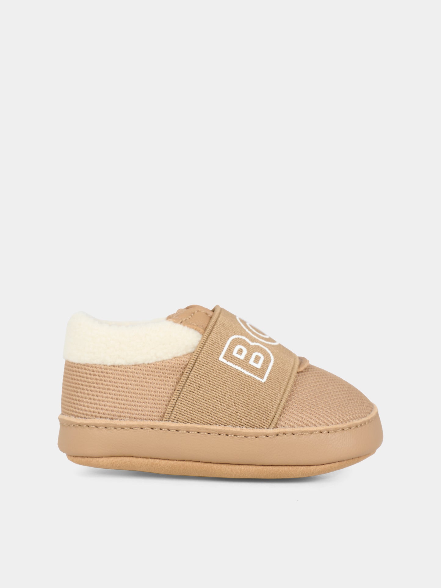 Sneakers beige per neonato con logo,Boss,J52589 269
