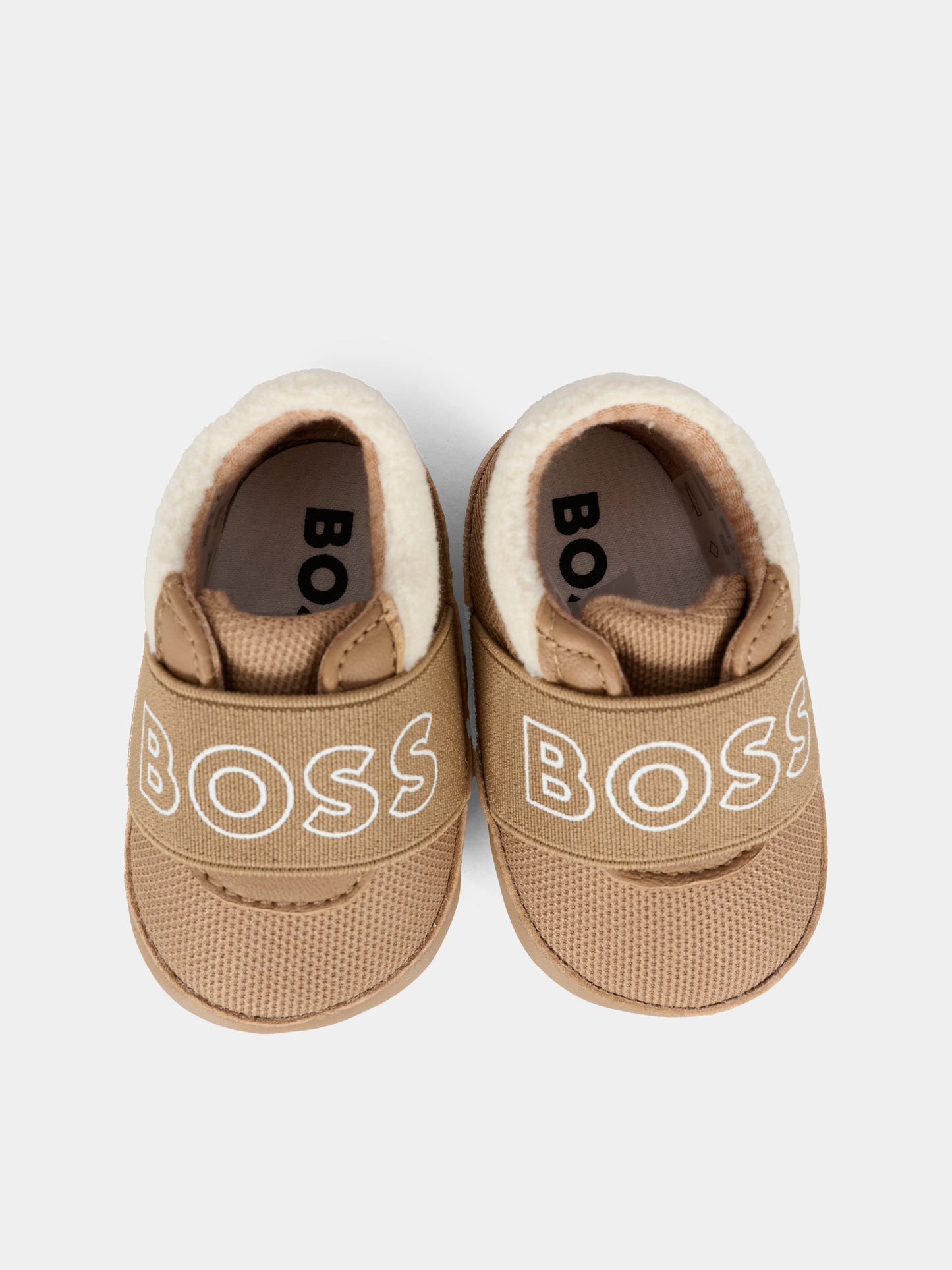 Sneakers beige per neonato con logo,Boss,J52589 269