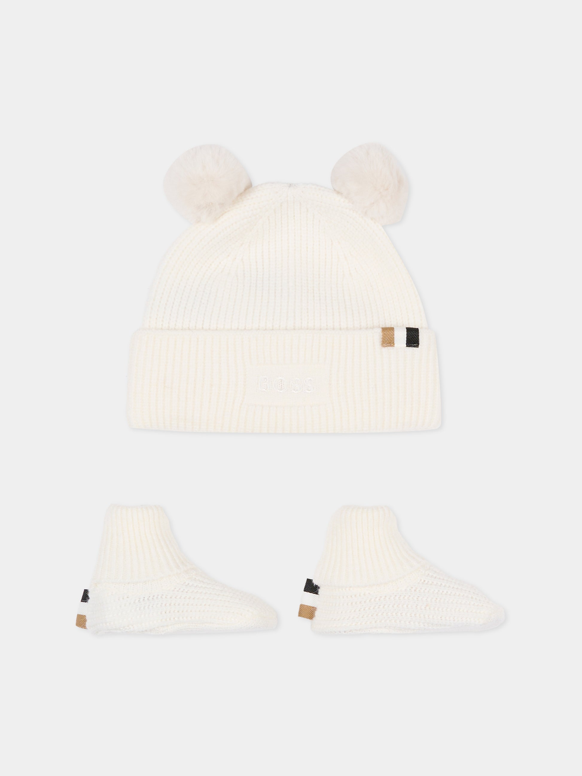 Set accessori avorio per neonato con logo,Boss,J52599 117