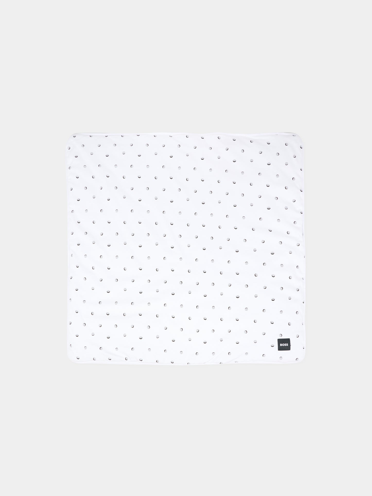 Coperta bianca reversibile per neonato con logo BB,Boss,J52601 10P