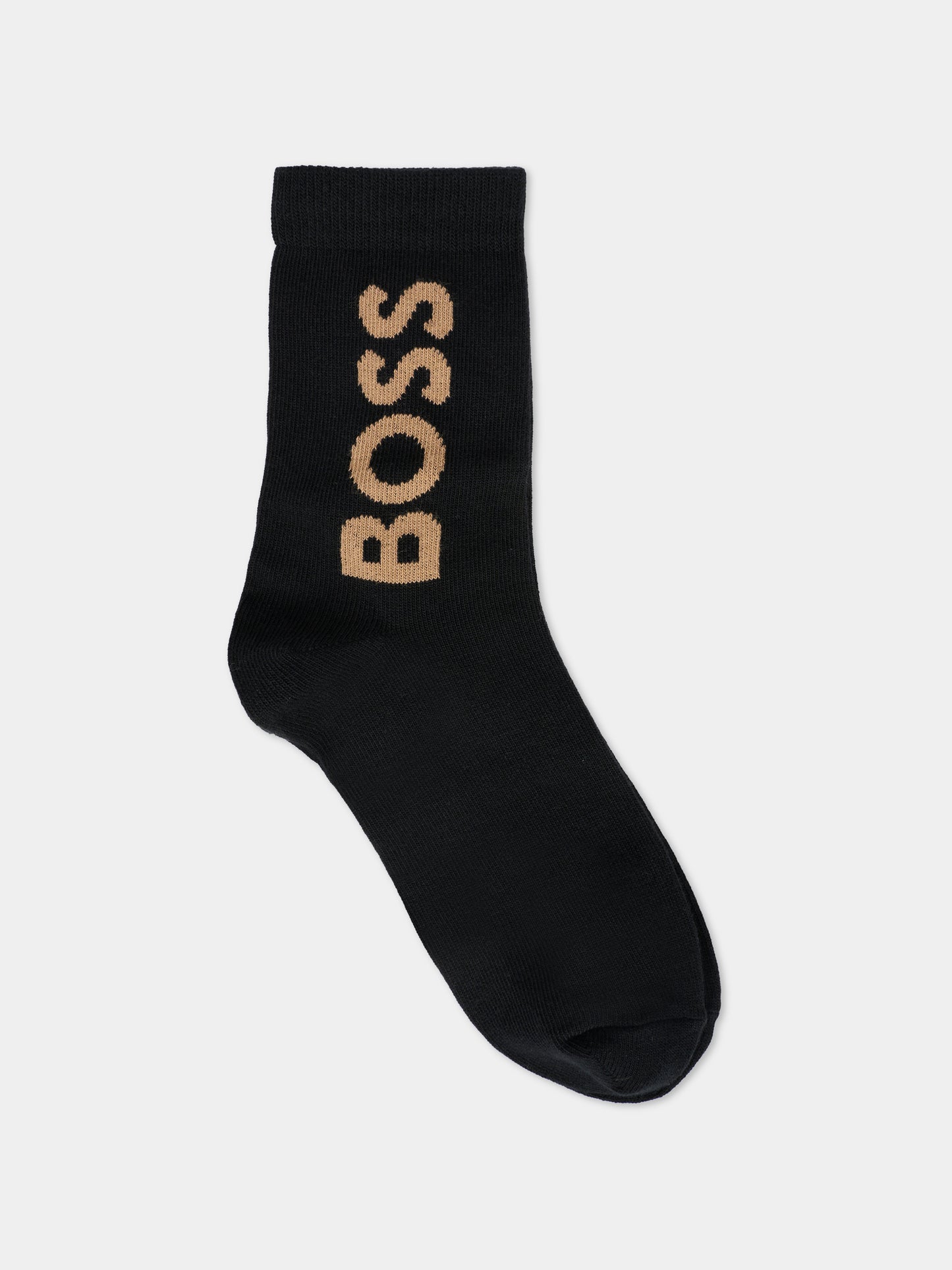 Set calze nere per bambino con logo,Boss,J52636 09B