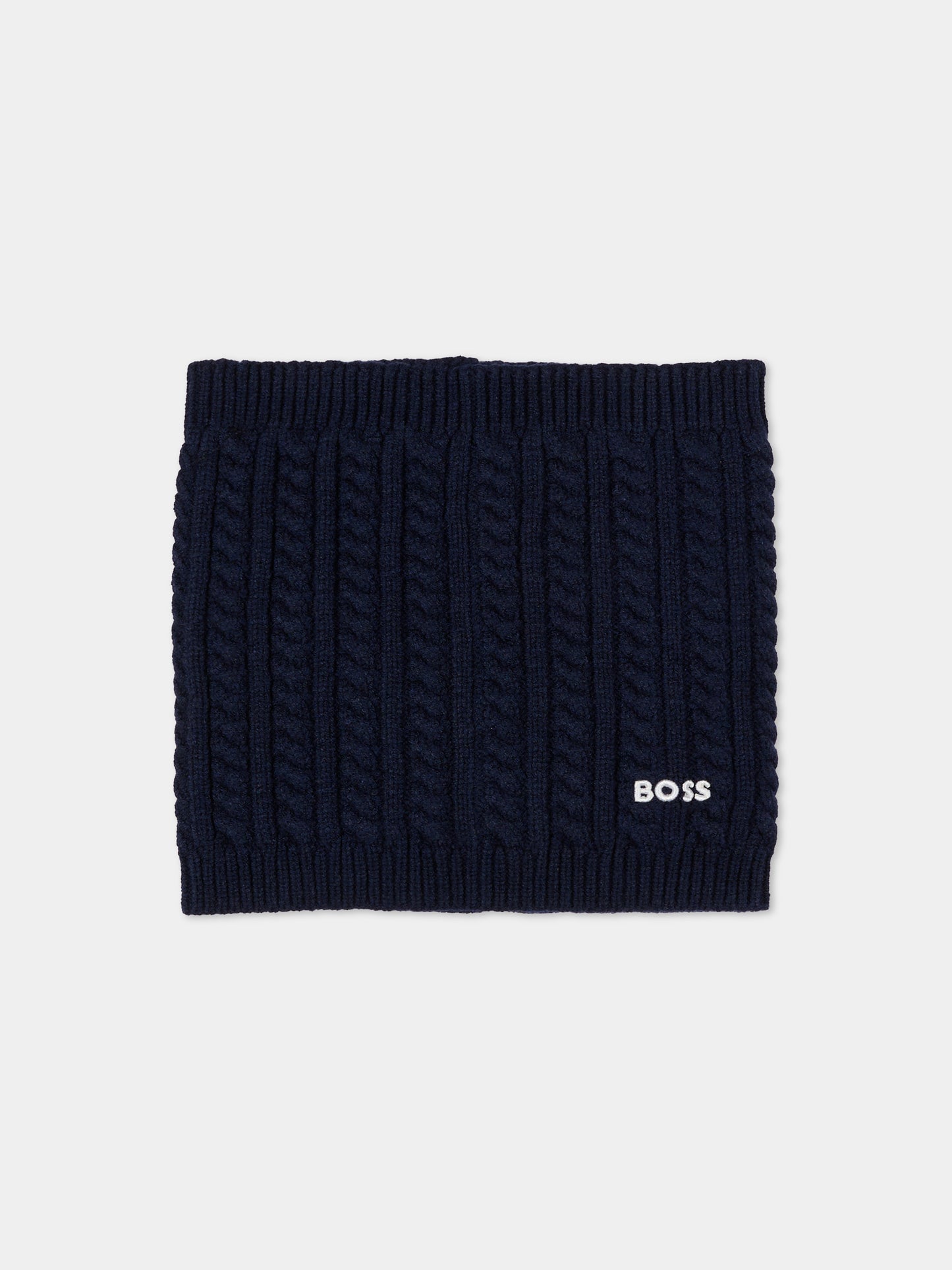 Sciarpa blu per bambino con logo,Boss,J52668 849