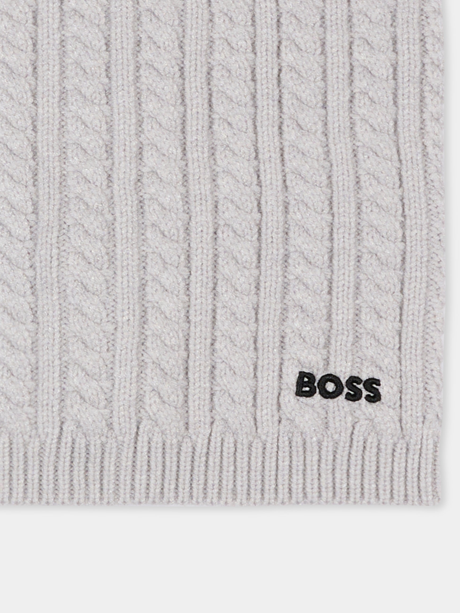 Sciarpa grigia per neonato con logo,Boss,J52698 A32