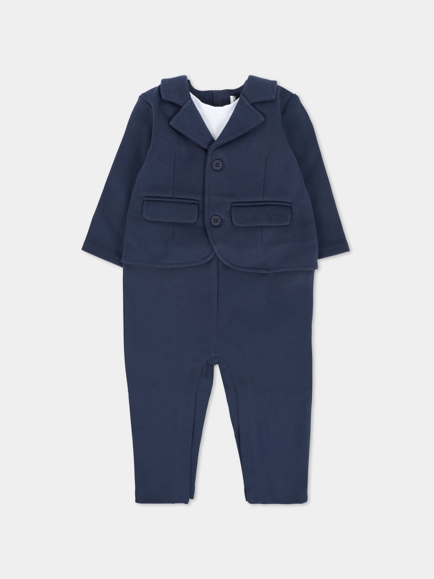 Tutina blu per neonato con logo,Boss,J52699 849