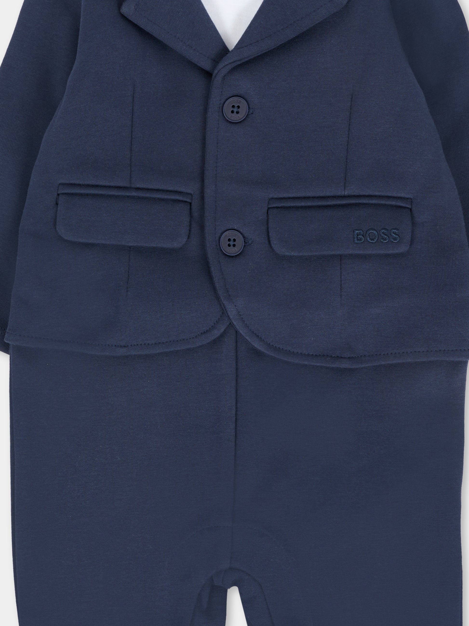 Tutina blu per neonato con logo,Boss,J52699 849