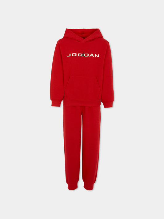 Completo rosso per bambino con logo e jumpman,Jordan,85F270 R78