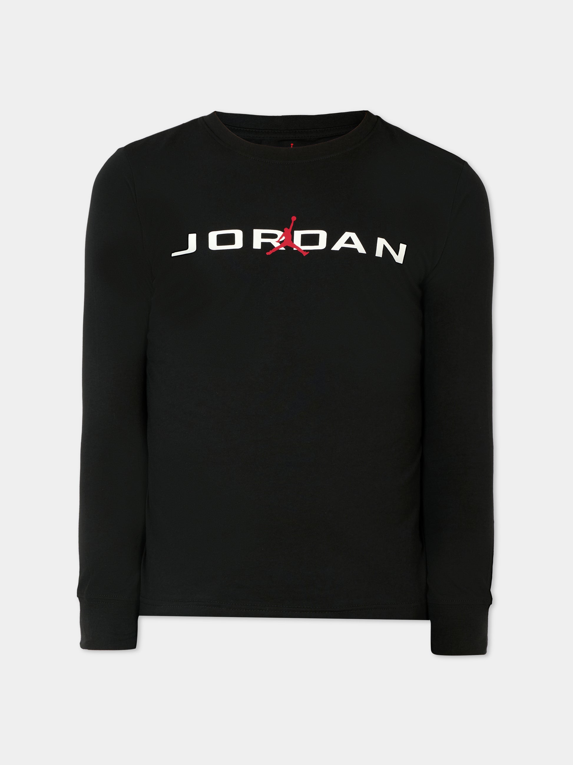 T-shirt nera per bambino con logo e jumpman,Jordan,95D668 023