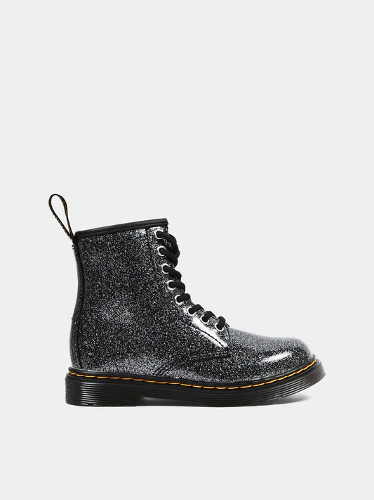Anfibi neri 1460 per bambina glitterati,Dr. Martens,1460 J 8 EYE BOOT 41436001 BLACK
