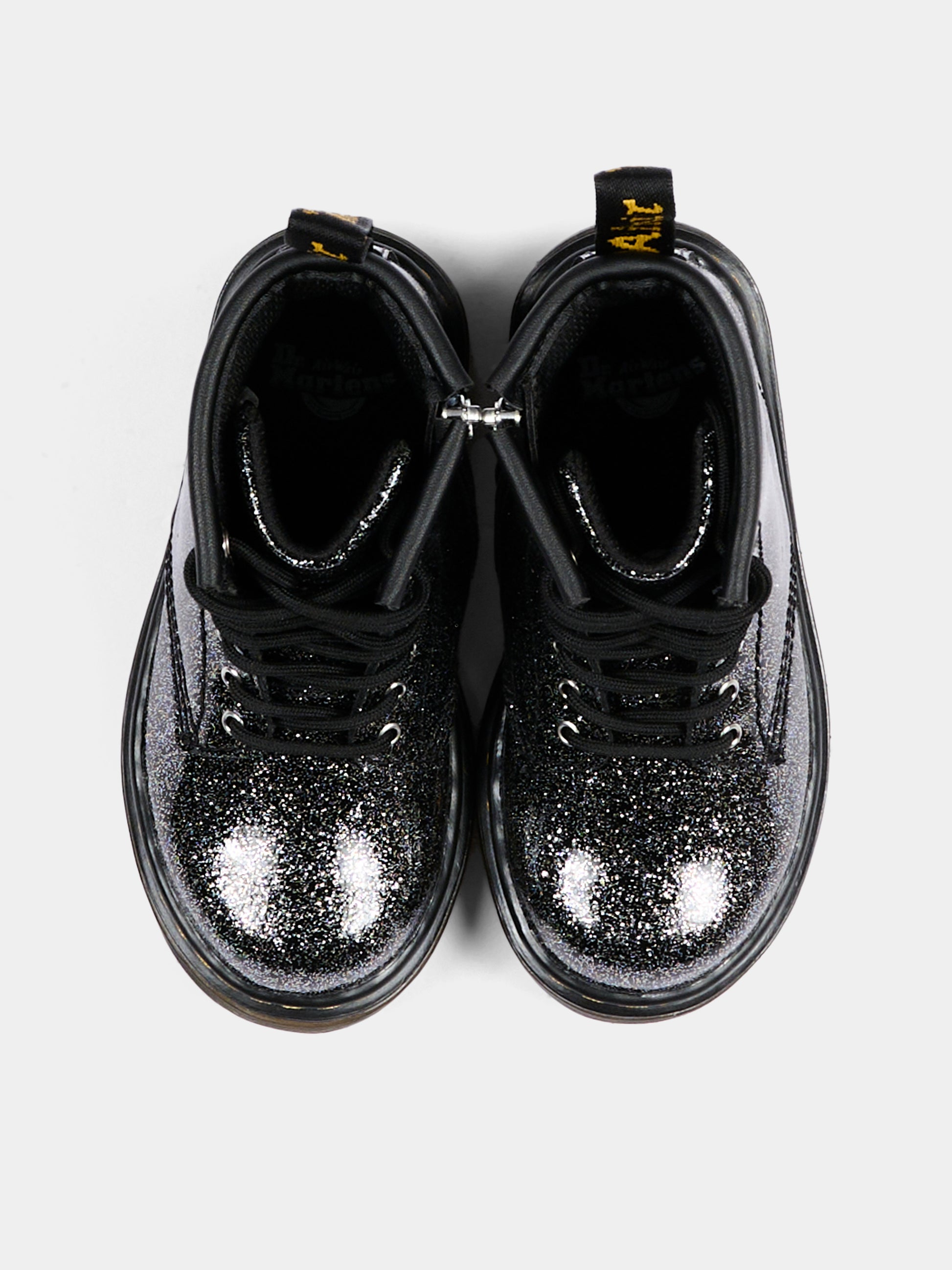 Anfibi neri 1460 T per bambina con lurex,Dr. Martens,1460 T 8 EYE BOOT 41435001 BLACK