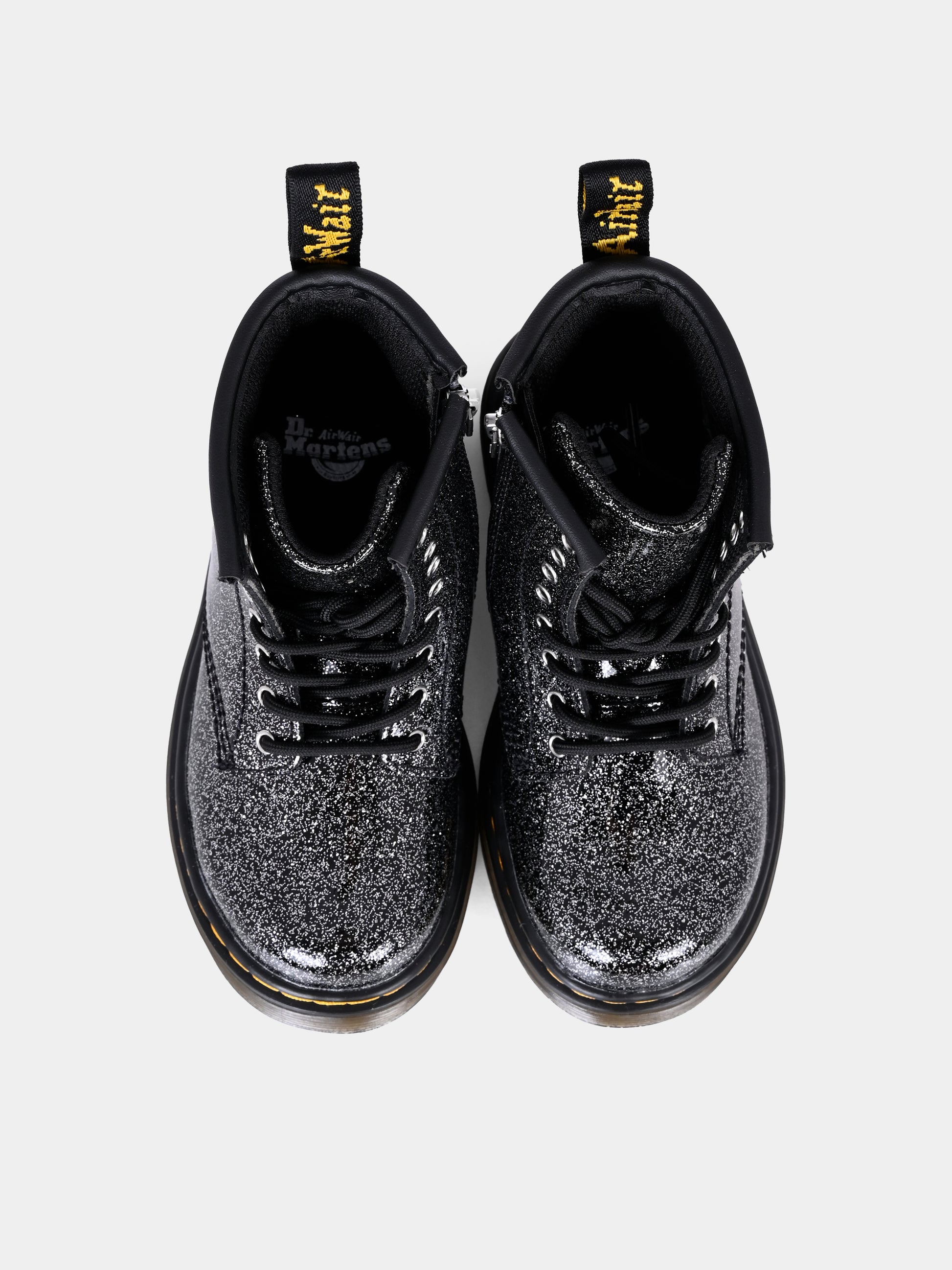 Anfibi neri 1460 T per bambina con lurex,Dr. Martens,1460 T 8 EYE BOOT 41435001 BLACK