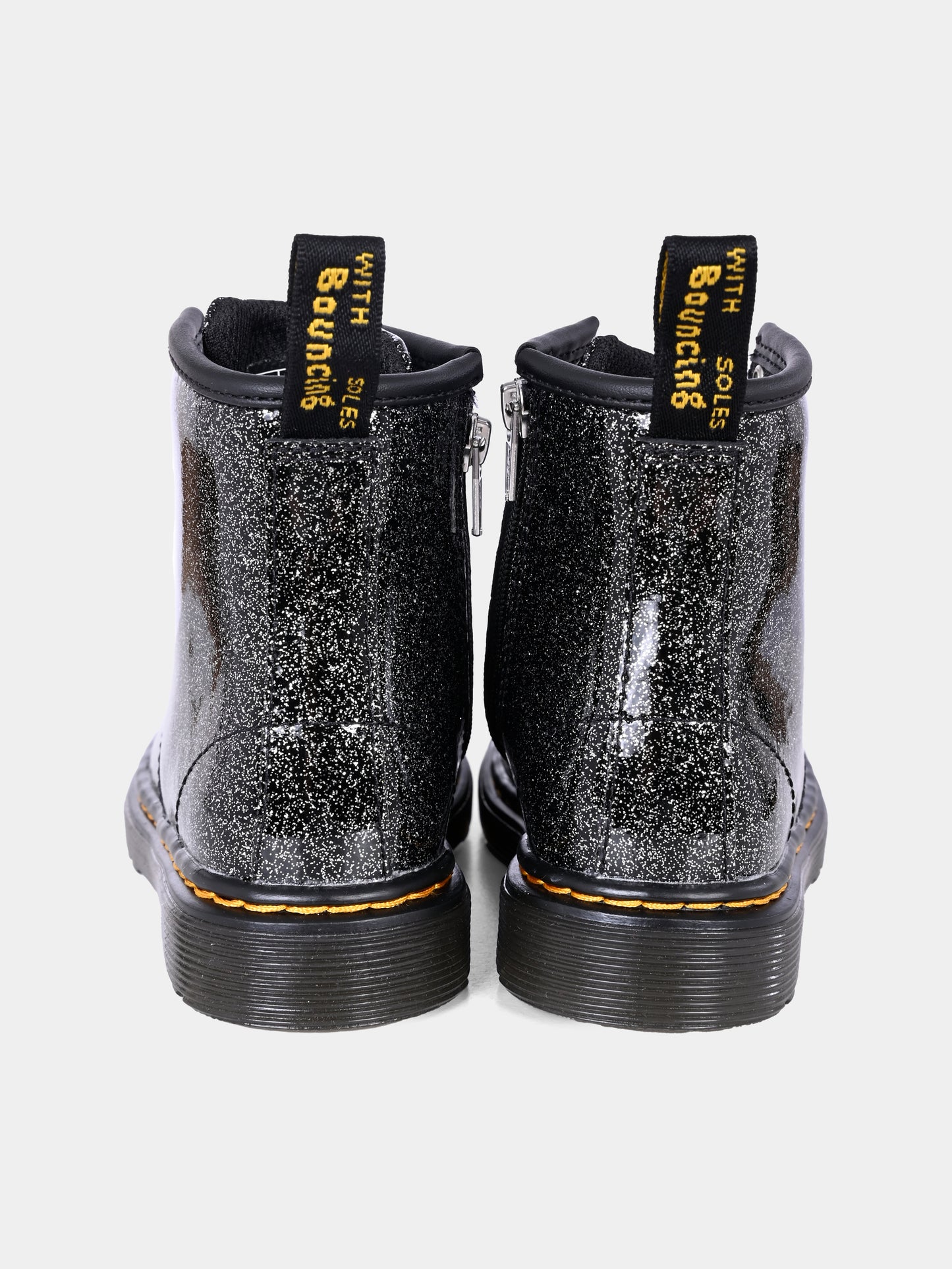 Anfibi neri 1460 T per bambina con lurex,Dr. Martens,1460 T 8 EYE BOOT 41435001 BLACK