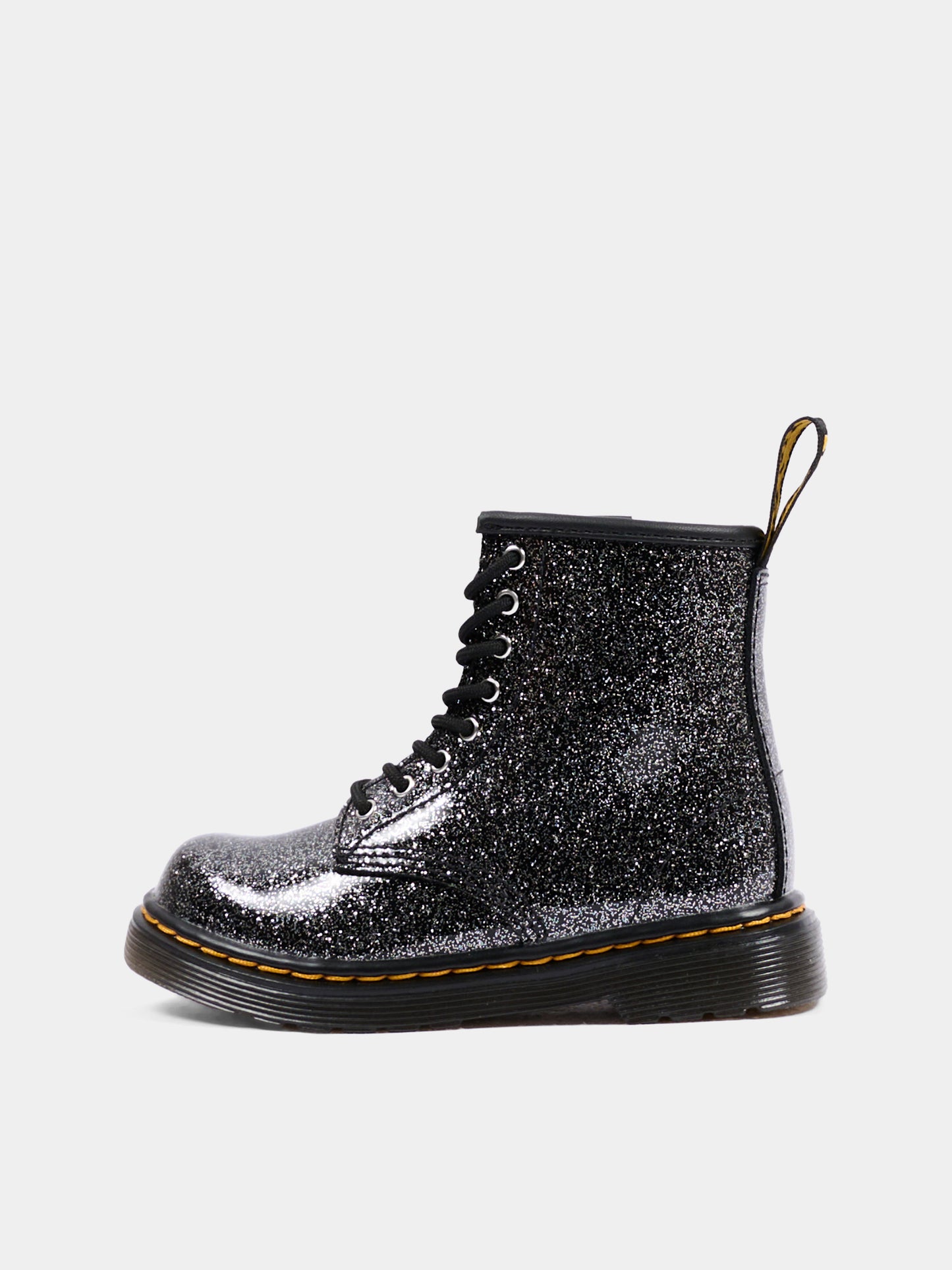 Anfibi neri 1460 T per bambina con lurex,Dr. Martens,1460 T 8 EYE BOOT 41435001 BLACK