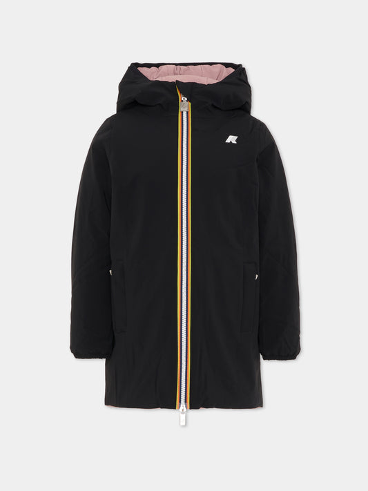 Piumino reversibile Denise St Warm rosa per bambina con logo,K-way,K11517W BBM