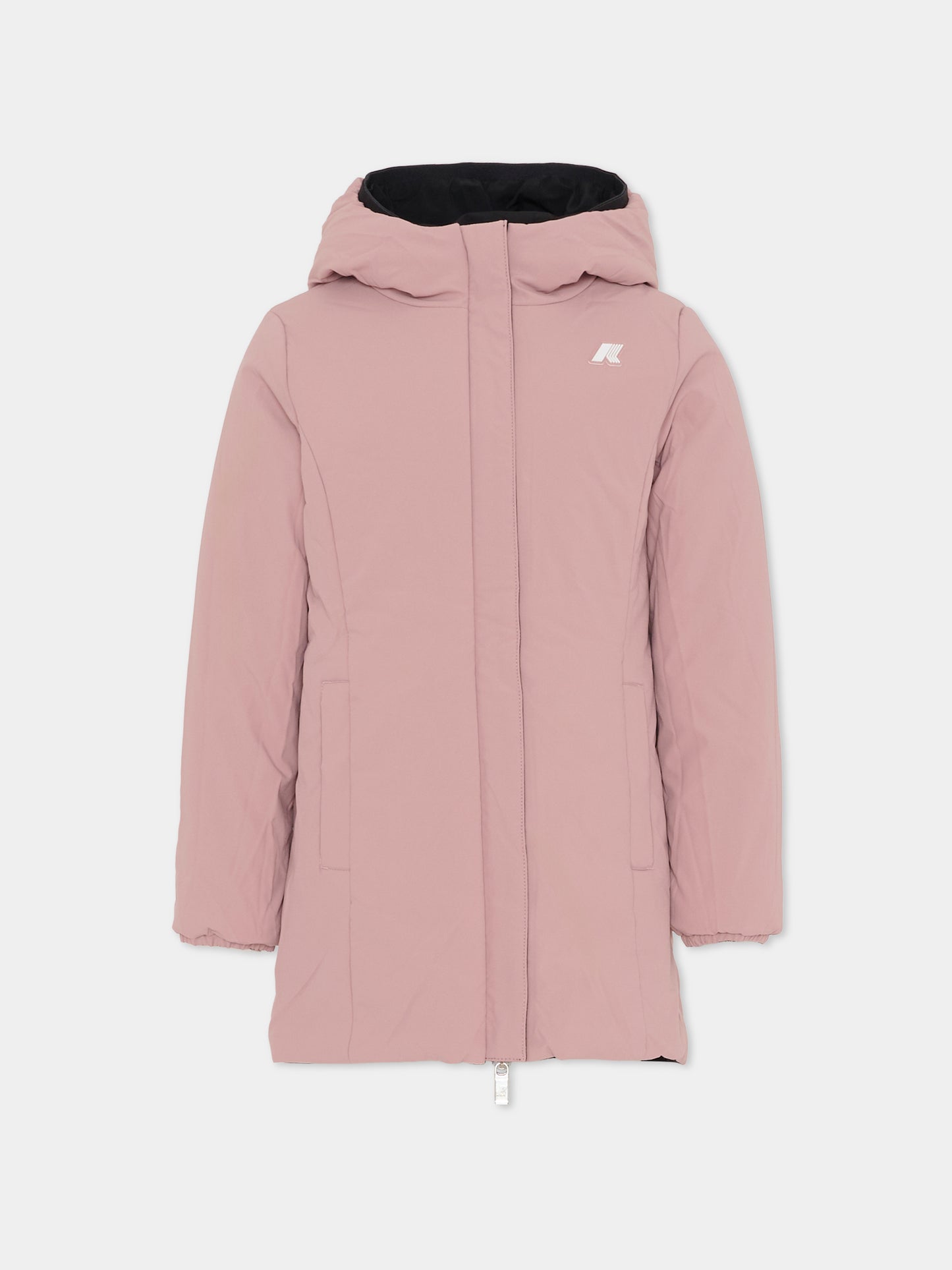 Piumino reversibile Denise St Warm rosa per bambina con logo,K-way,K11517W BBM