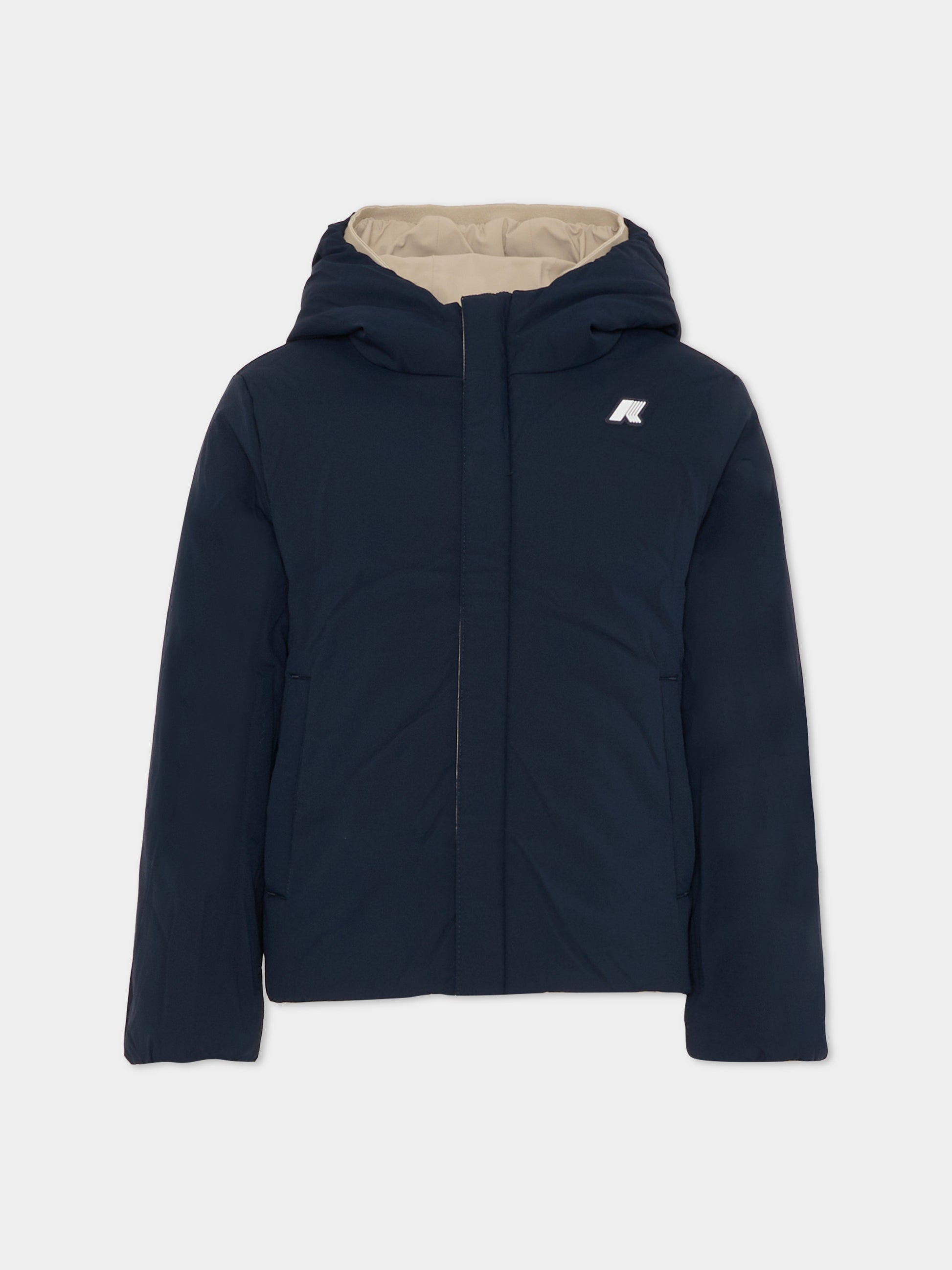 Piumino reversibile P. Jack St Warm beige per bambino con logo,K-way,K71337W B2A