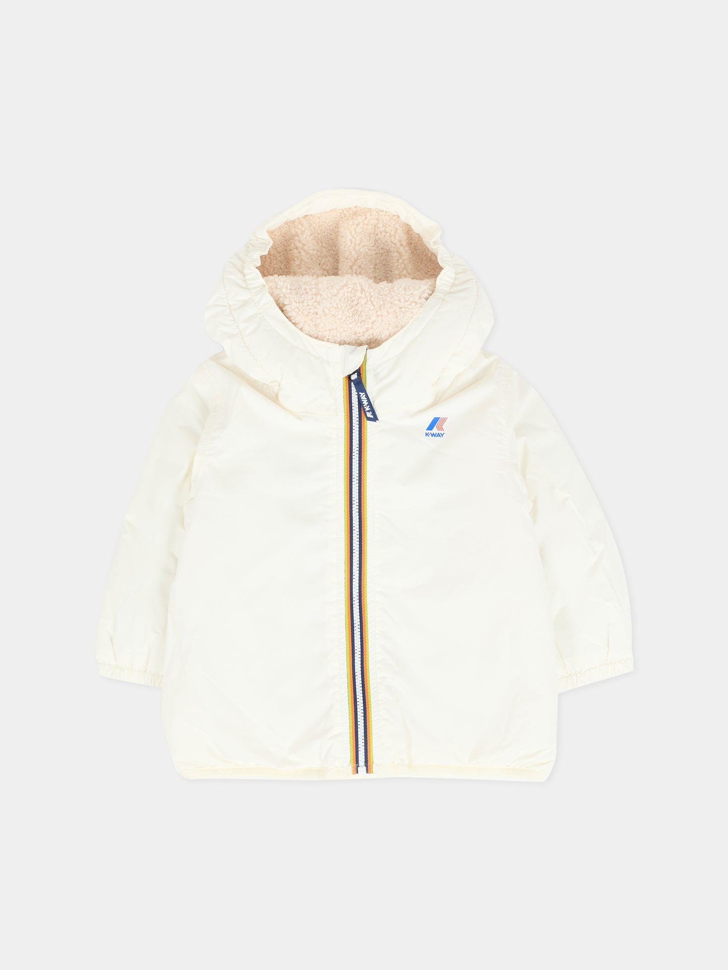 Giubbotto bianco Claudine Orsetto per neonati con logo,K-way,K7142RW X42