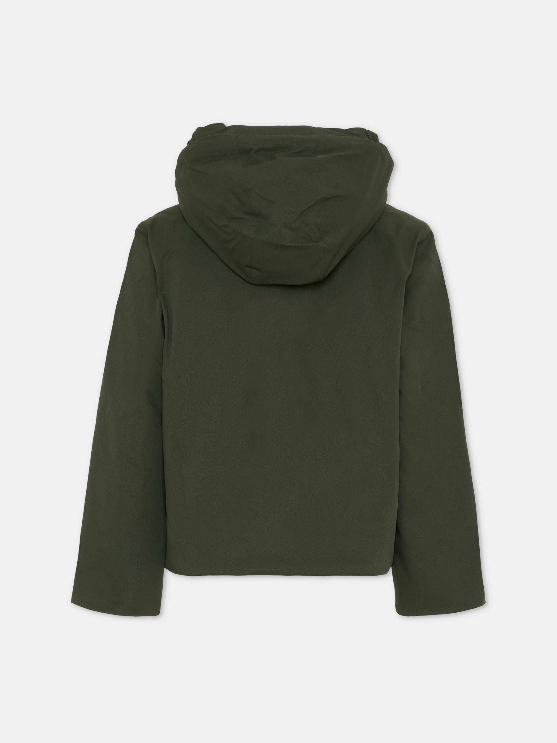 Giubbotto Jacko Twill Marmotta verde per bambino con logo,K-way,K1128FW AL7