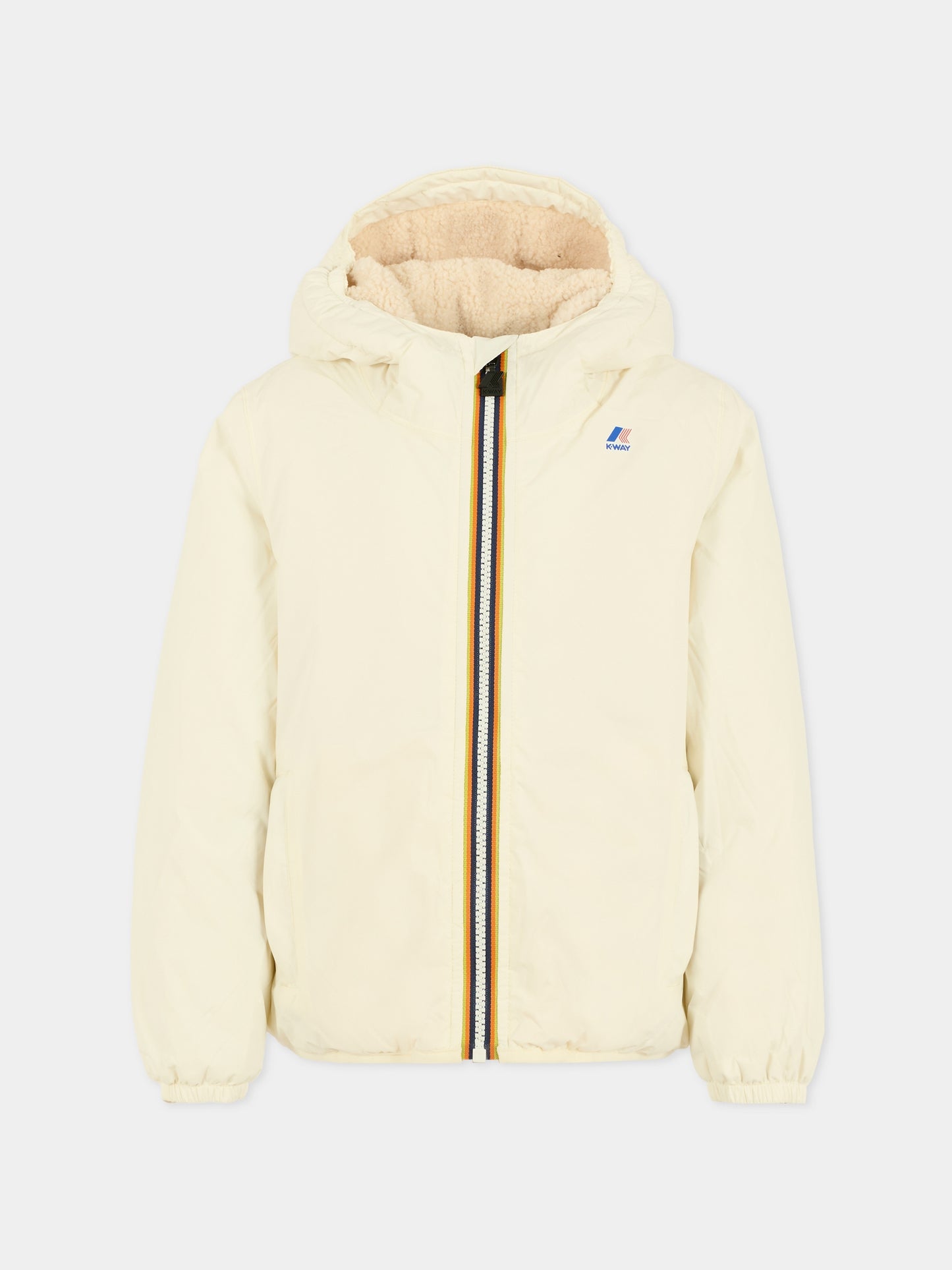 Giubbotto bianco Claudine Orsetto per bambini con logo,K-way,K7142TW X42