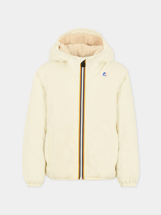 Giubbotto bianco Claudine Orsetto per bambini con logo,K-way,K7142TW X42