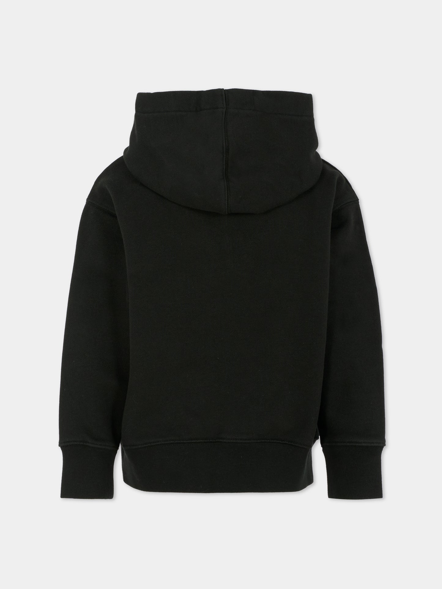 Felpa nera per bambini con orso,Palm Angels,PBBB012F25FLE003103B